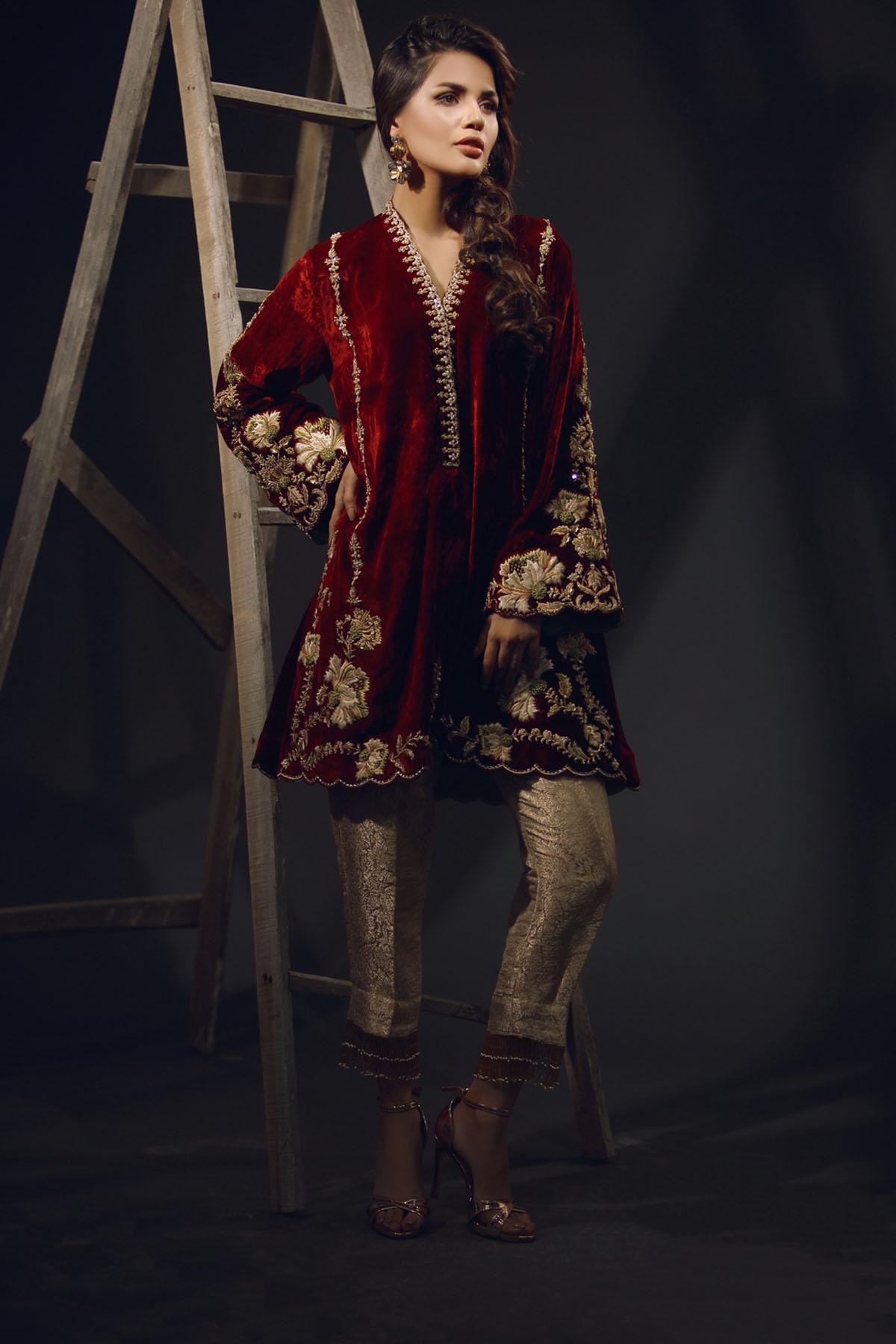 Sana Abbas | Wedding Formals | Garnet Rose by Sana Abbas - Designer Dress - Type: Ladies Clothes - Available at Libayah - 100% Original