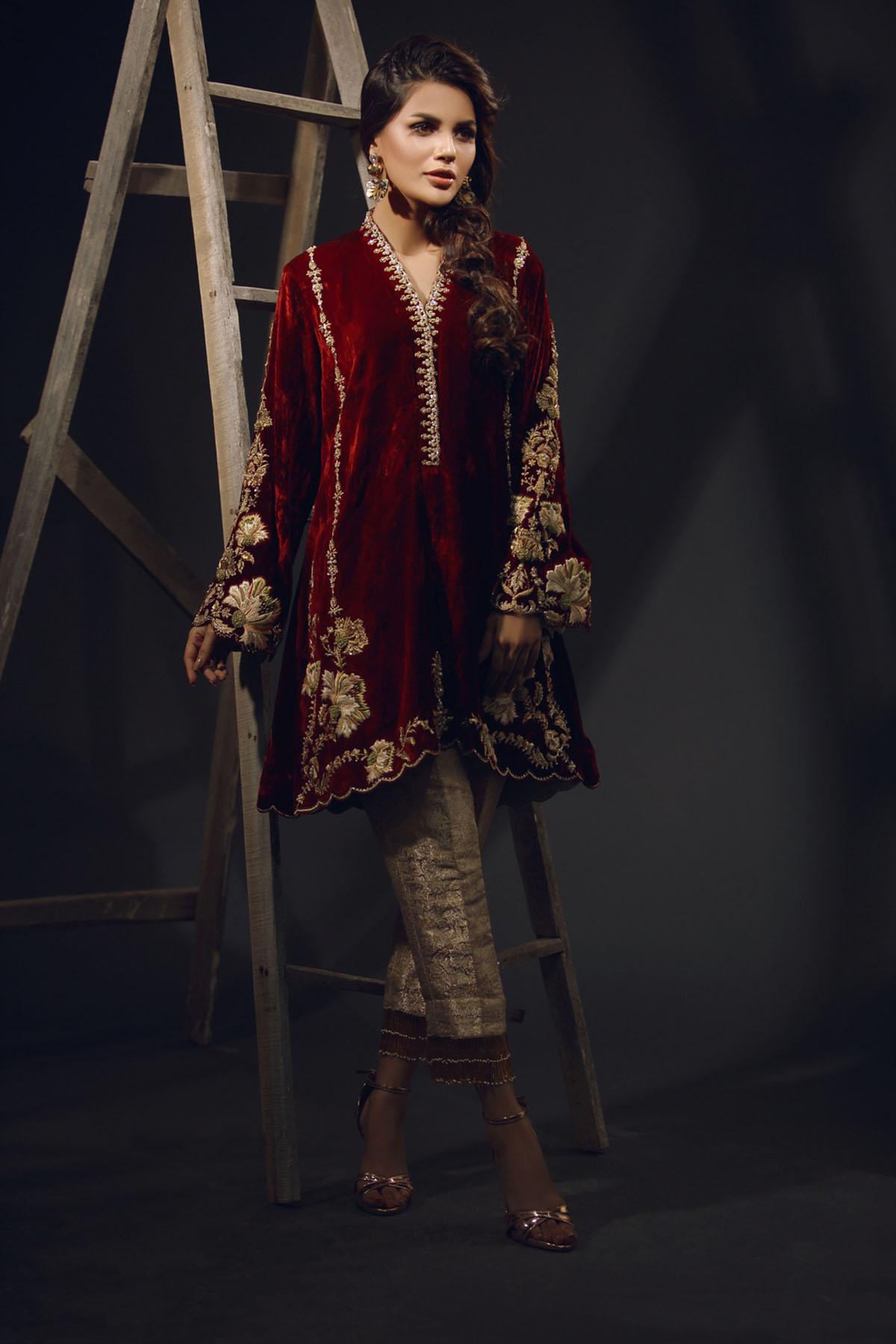 Sana Abbas | Wedding Formals | Garnet Rose by Sana Abbas - Designer Dress - Type: Ladies Clothes - Available at Libayah - 100% Original