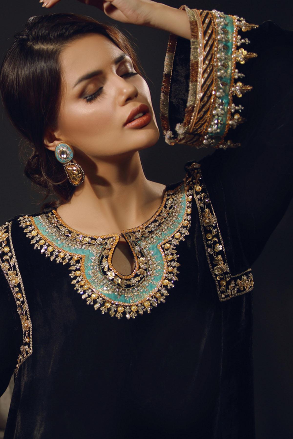 Sana Abbas | Wedding Formals | Noir Gold by Sana Abbas - Designer Dress - Type: Ladies Clothes - Available at Libayah - 100% Original