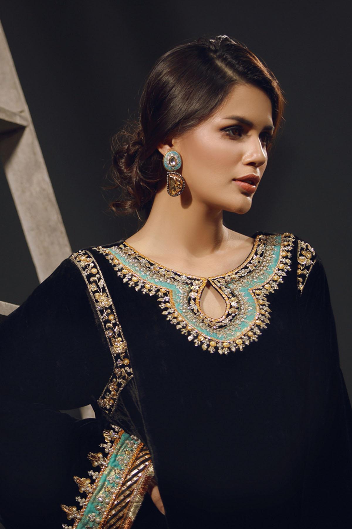 Sana Abbas | Wedding Formals | Noir Gold by Sana Abbas - Designer Dress - Type: Ladies Clothes - Available at Libayah - 100% Original