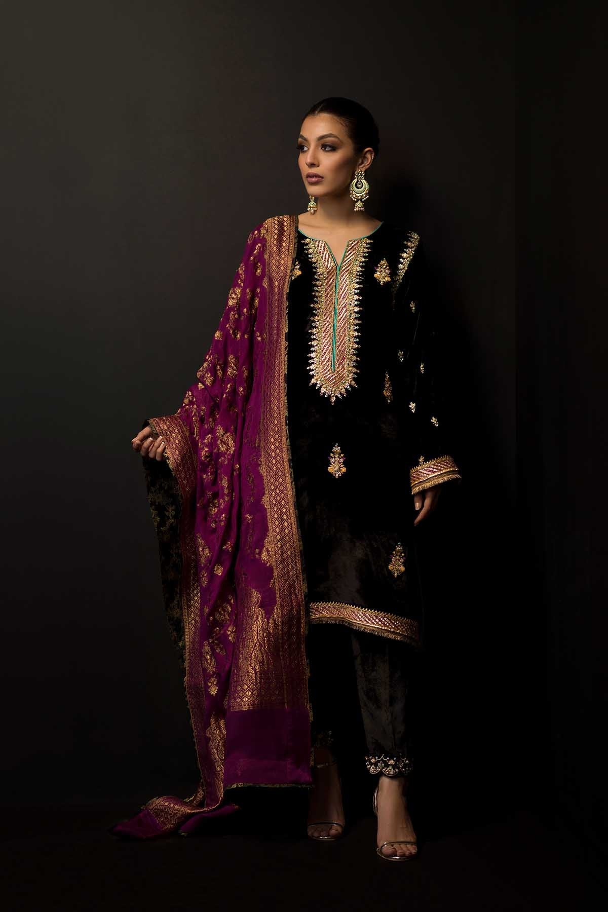 Sana Abbas | Wedding Formals | Black Opal by Sana Abbas - Designer Dress - Type: Ladies Clothes - Available at Libayah - 100% Original