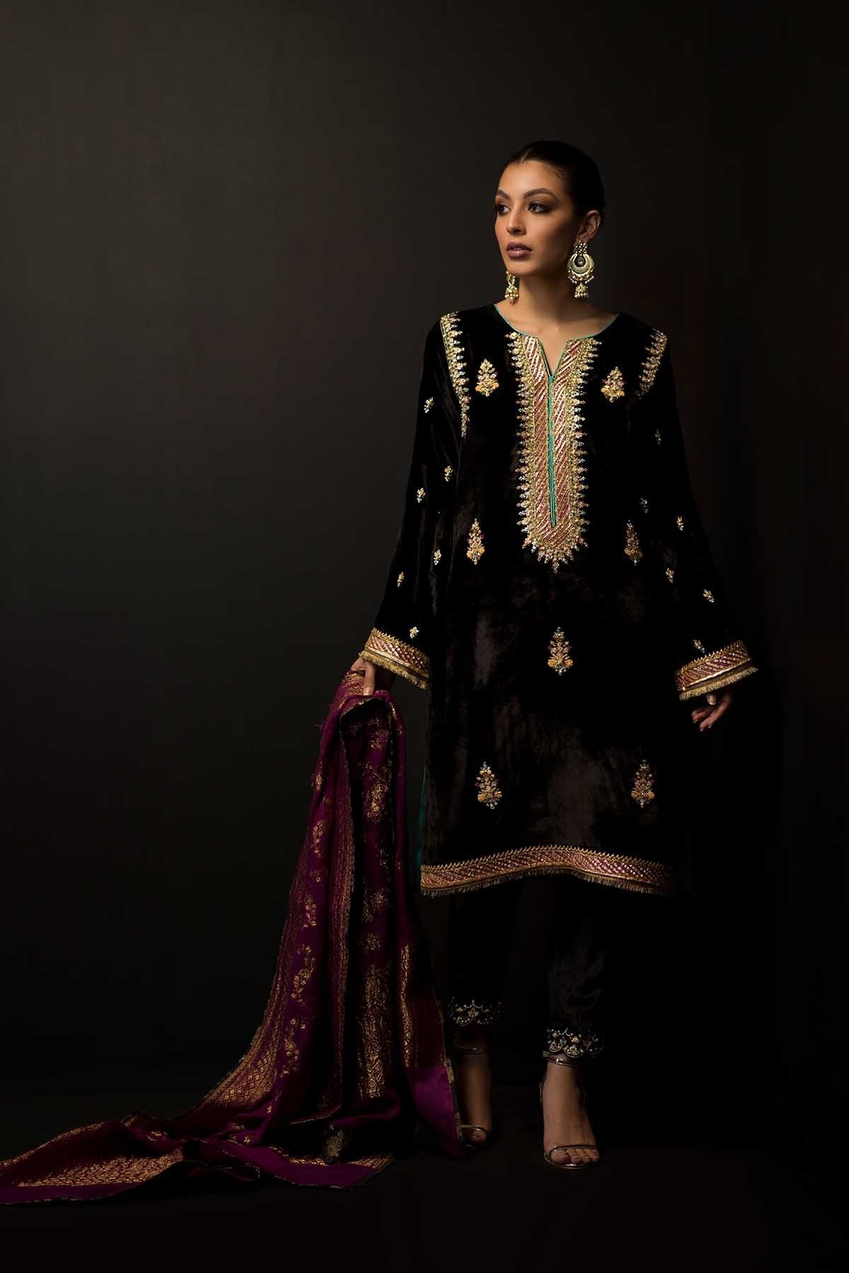 Sana Abbas | Wedding Formals | Black Opal by Sana Abbas - Designer Dress - Type: Ladies Clothes - Available at Libayah - 100% Original