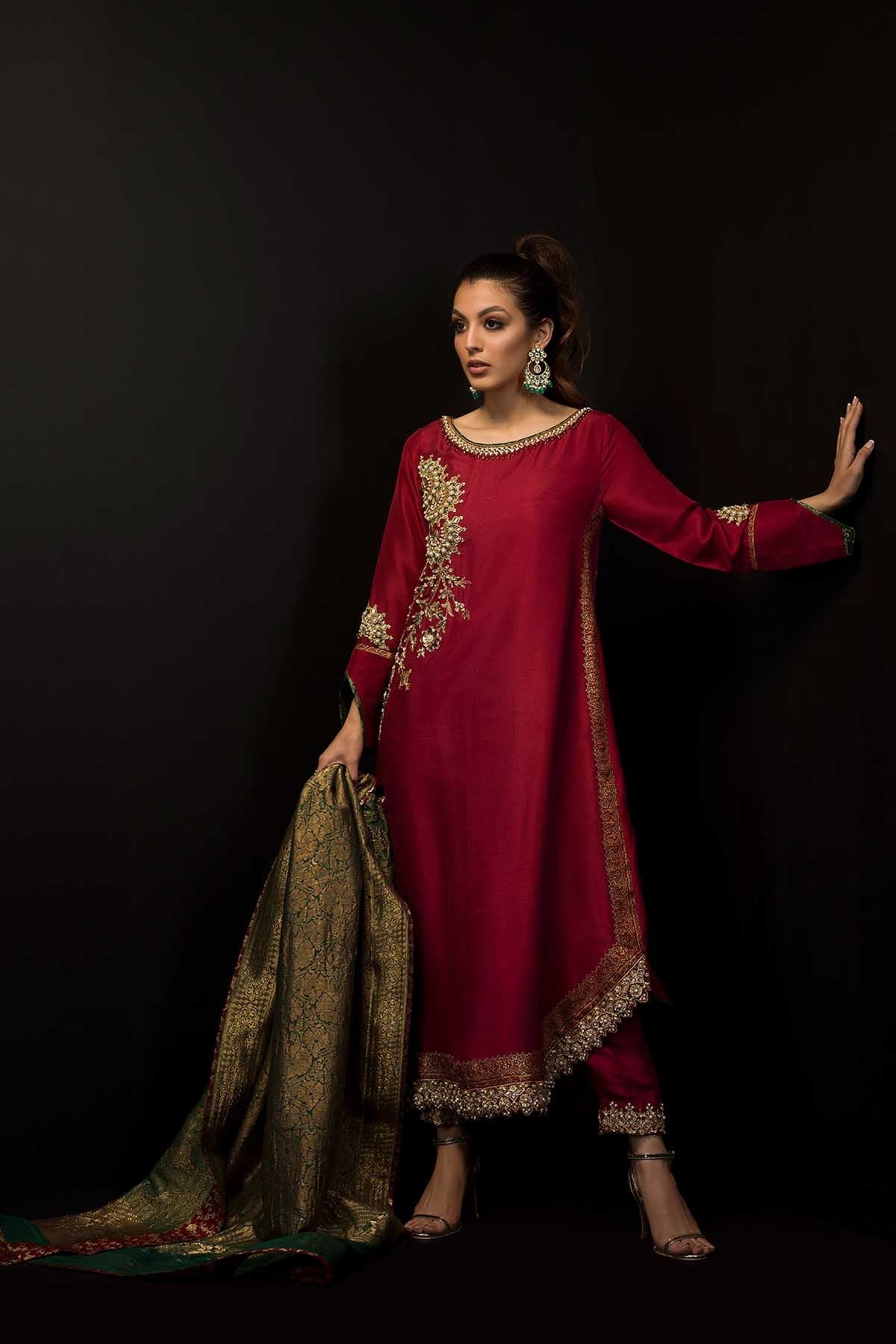 Sana Abbas | Wedding Formals | Bloodstone by Sana Abbas - Designer Dress - Type: Ladies Clothes - Available at Libayah - 100% Original