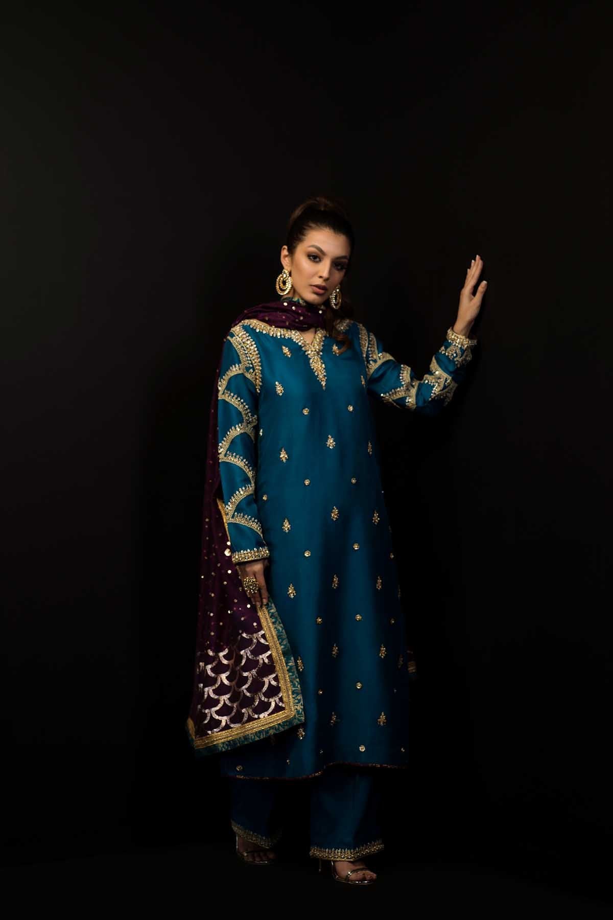 Sana Abbas | Wedding Formals | Turquoise by Sana Abbas - Designer Dress - Type: Ladies Clothes - Available at Libayah - 100% Original