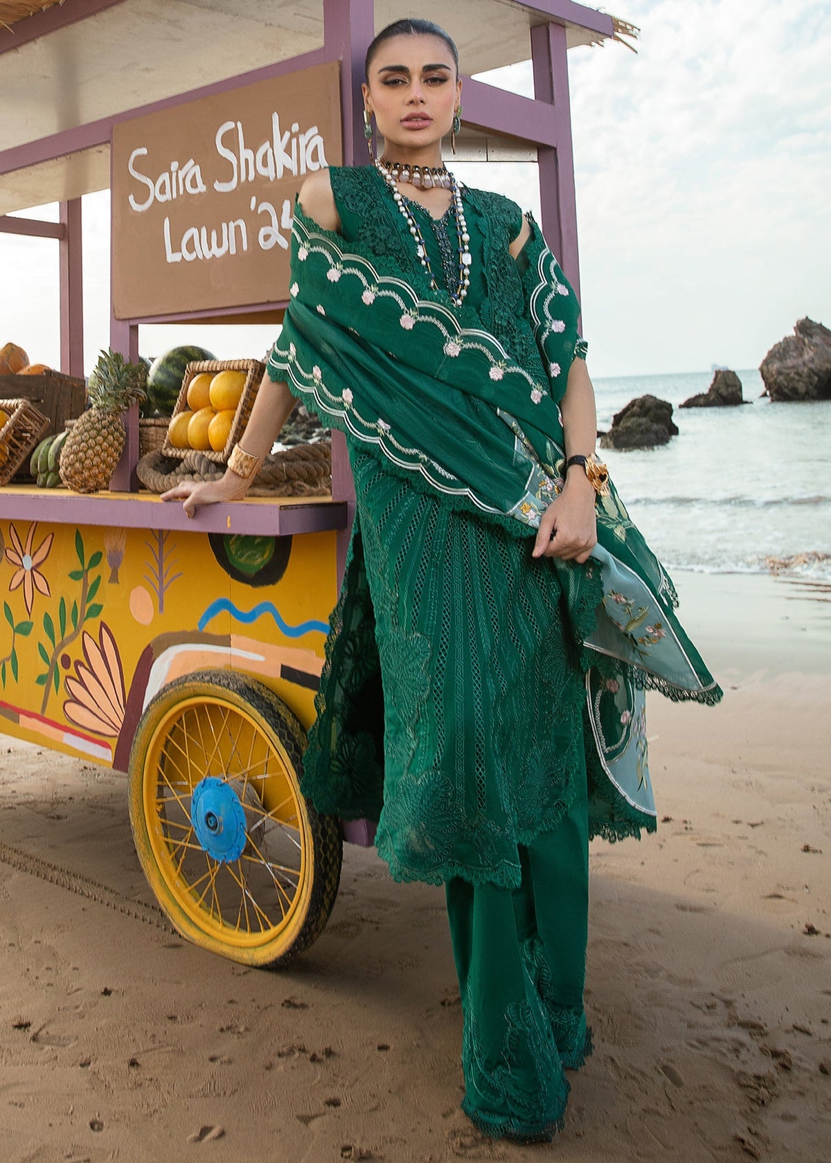 Crimson | Lawn 24 | Ulysses - Seaweed by Crimson - Designer Dress - Type: Ladies Clothes - Available at Libayah - 100% Original
