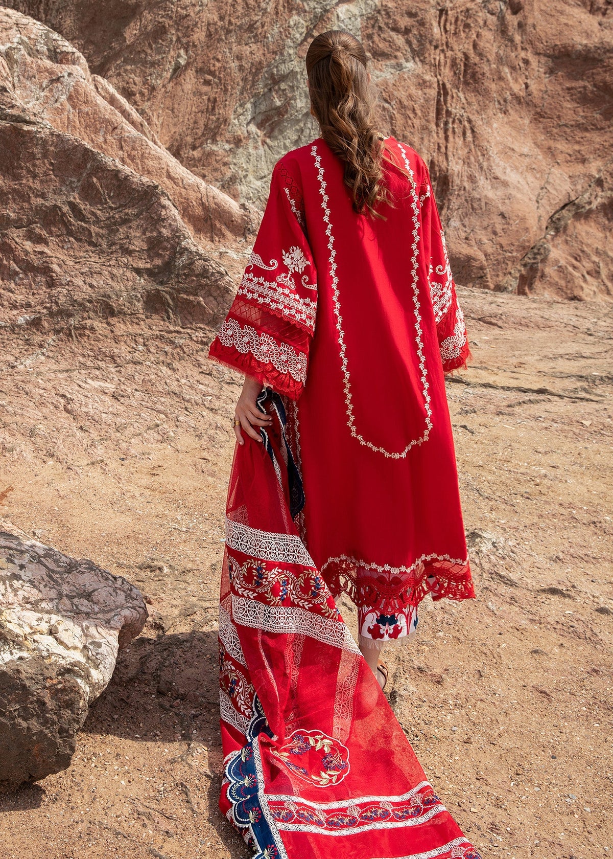 Crimson | Lawn 24 | Stars of Fire - Flame red by Crimson - Designer Dress - Type: Ladies Clothes - Available at Libayah - 100% Original