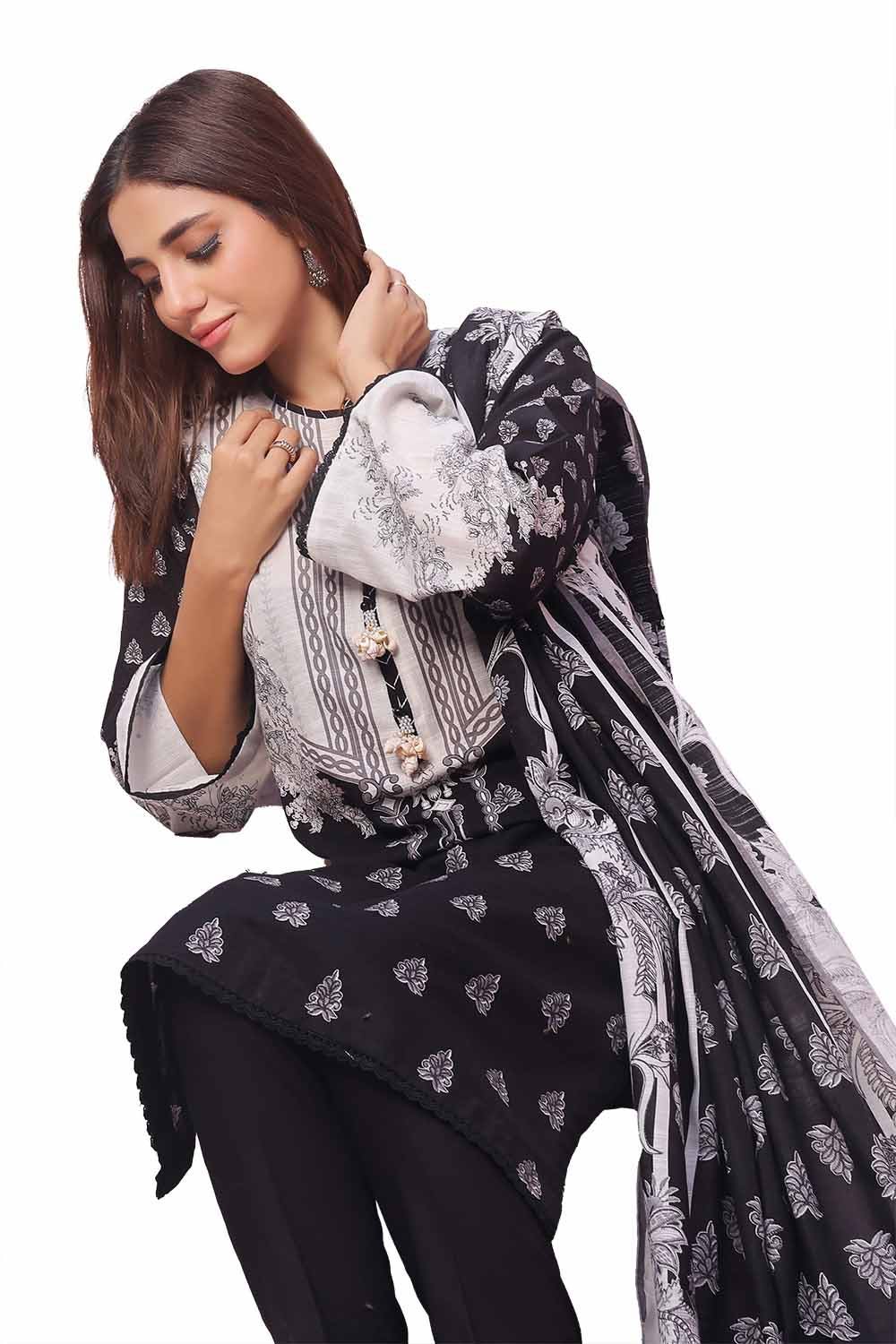 Gul Ahmed | Winter Collection 24 | Khaddar Suit SD-42101 by Gul Ahmed - Designer Dress - Type: Ladies Clothes - Available at Libayah - 100% Original