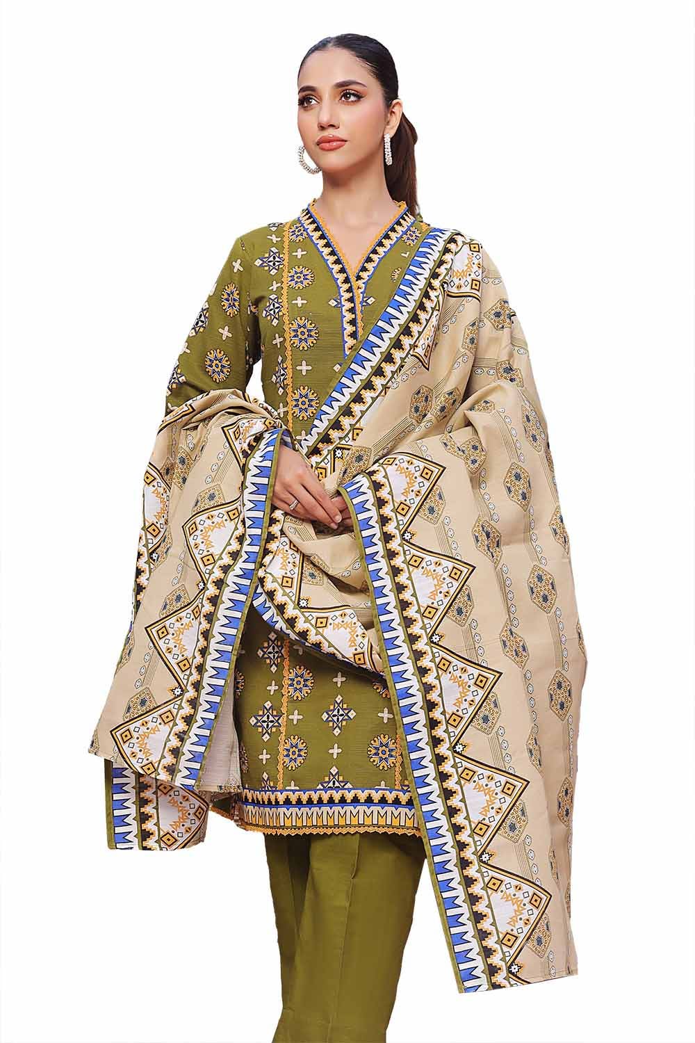 Gul Ahmed | Winter Collection 24 | Khaddar Suit SD-42131 by Gul Ahmed - Designer Dress - Type: Ladies Clothes - Available at Libayah - 100% Original