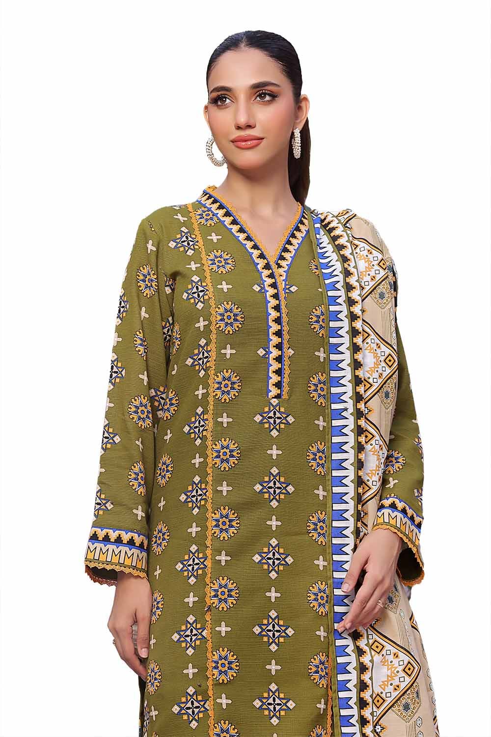 Gul Ahmed | Winter Collection 24 | Khaddar Suit SD-42131 by Gul Ahmed - Designer Dress - Type: Ladies Clothes - Available at Libayah - 100% Original