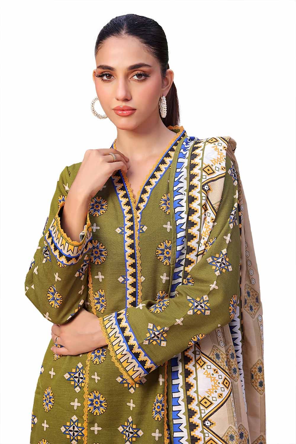 Gul Ahmed | Winter Collection 24 | Khaddar Suit SD-42131 by Gul Ahmed - Designer Dress - Type: Ladies Clothes - Available at Libayah - 100% Original