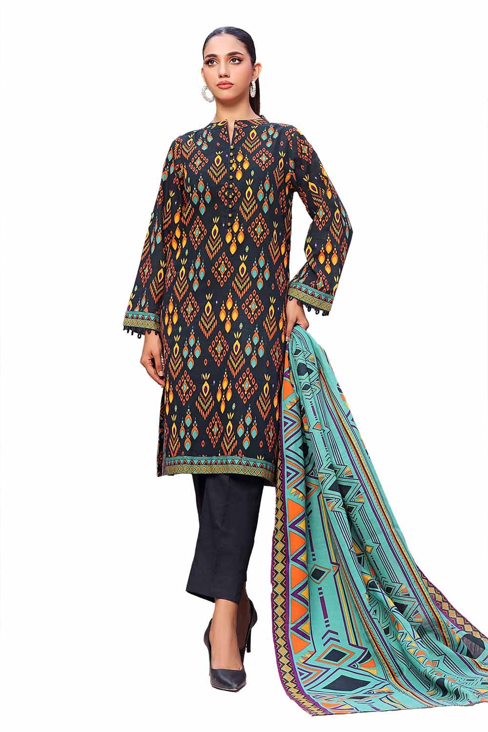 Gul Ahmed | Winter Collection 24 | Khaddar Suit SD-42132 by Gul Ahmed - Designer Dress - Type: Ladies Clothes - Available at Libayah - 100% Original