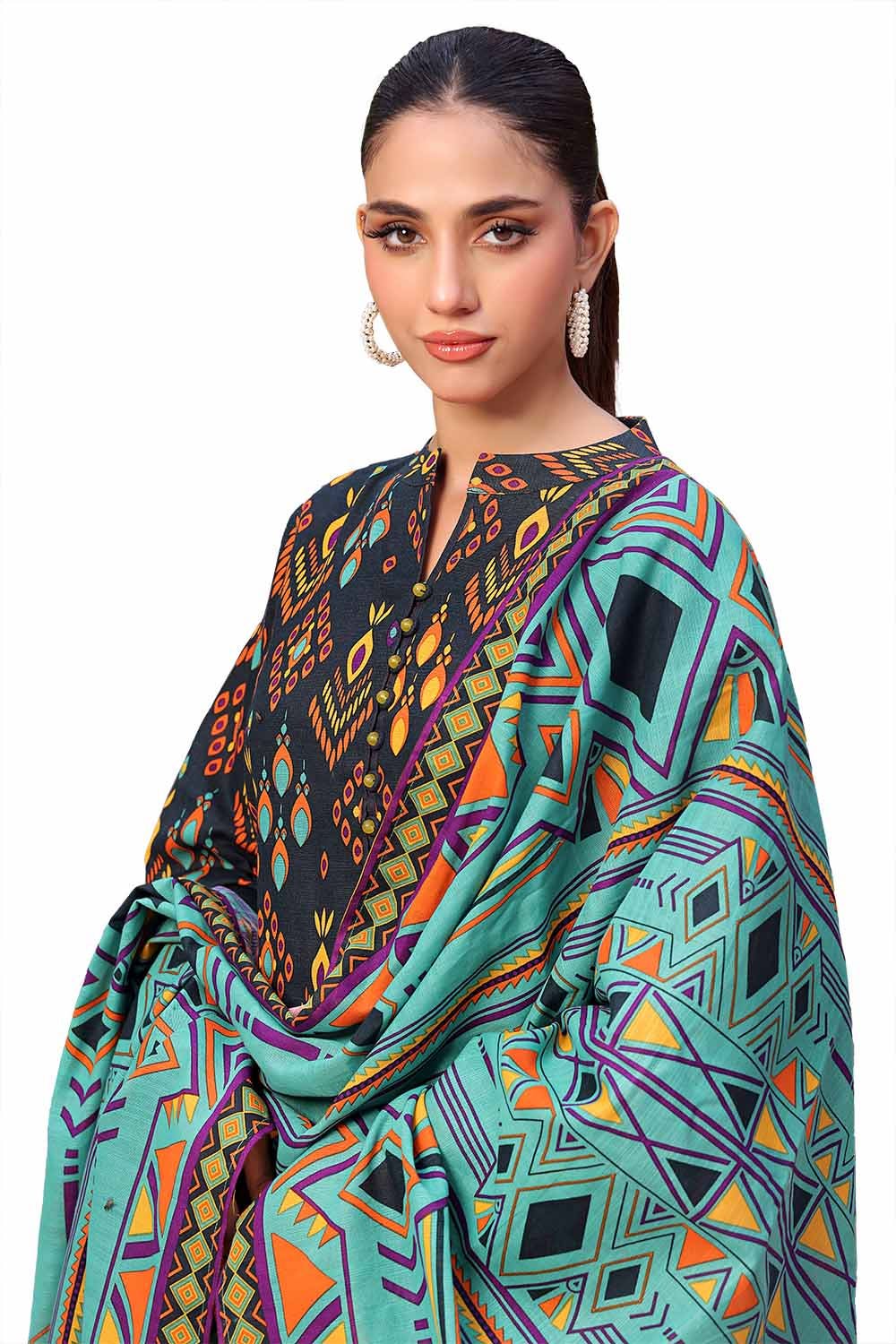 Gul Ahmed | Winter Collection 24 | Khaddar Suit SD-42132 by Gul Ahmed - Designer Dress - Type: Ladies Clothes - Available at Libayah - 100% Original