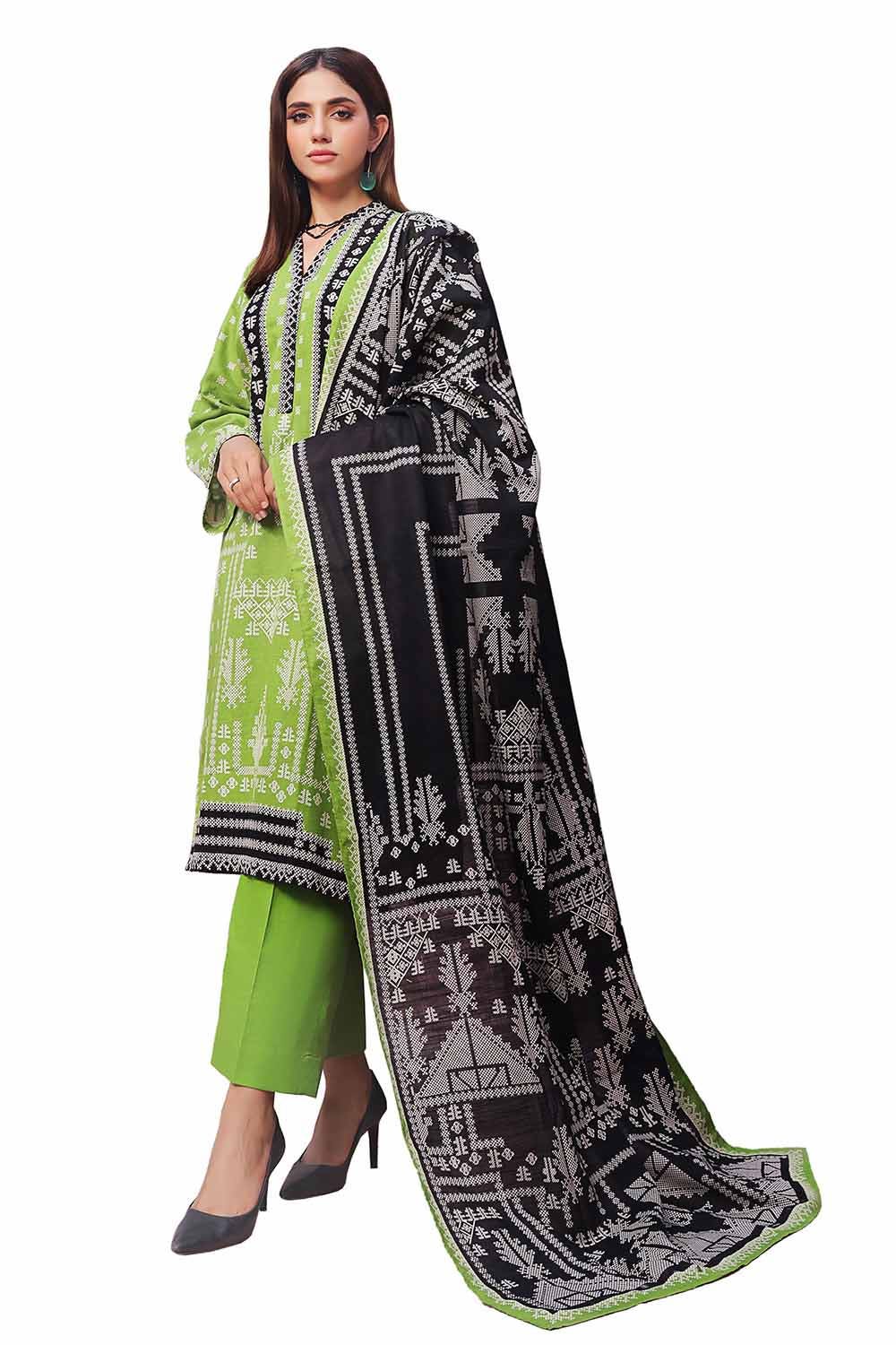 Gul Ahmed | Winter Collection 24 | Khaddar Suit SD-42134 by Gul Ahmed - Designer Dress - Type: Ladies Clothes - Available at Libayah - 100% Original