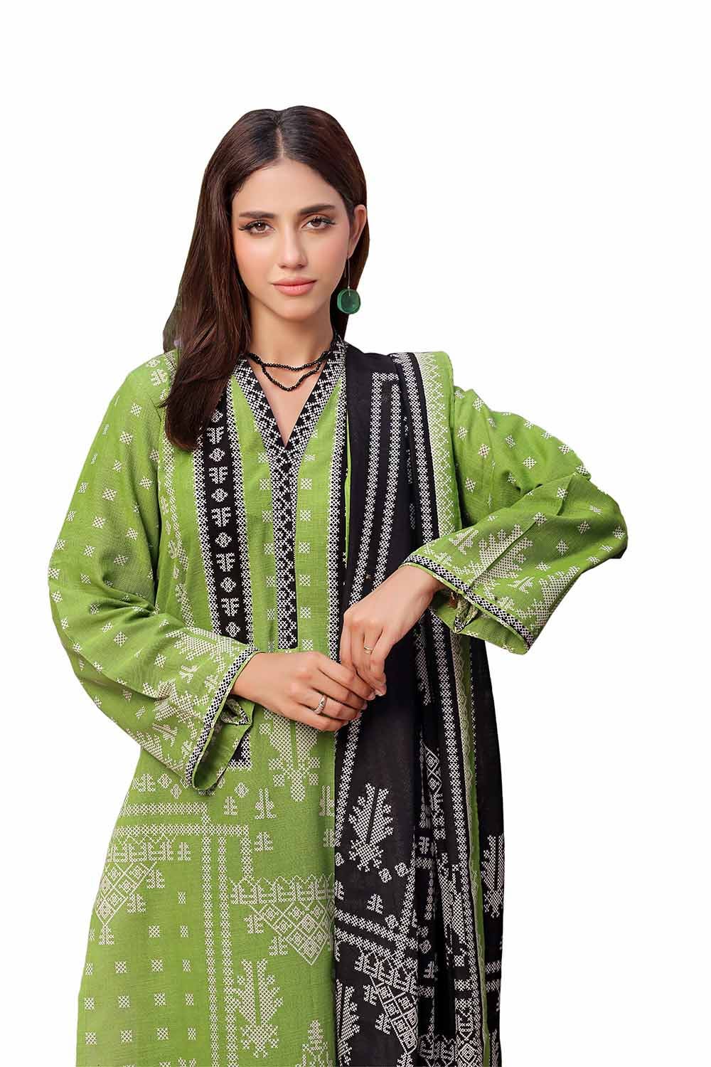 Gul Ahmed | Winter Collection 24 | Khaddar Suit SD-42134 by Gul Ahmed - Designer Dress - Type: Ladies Clothes - Available at Libayah - 100% Original