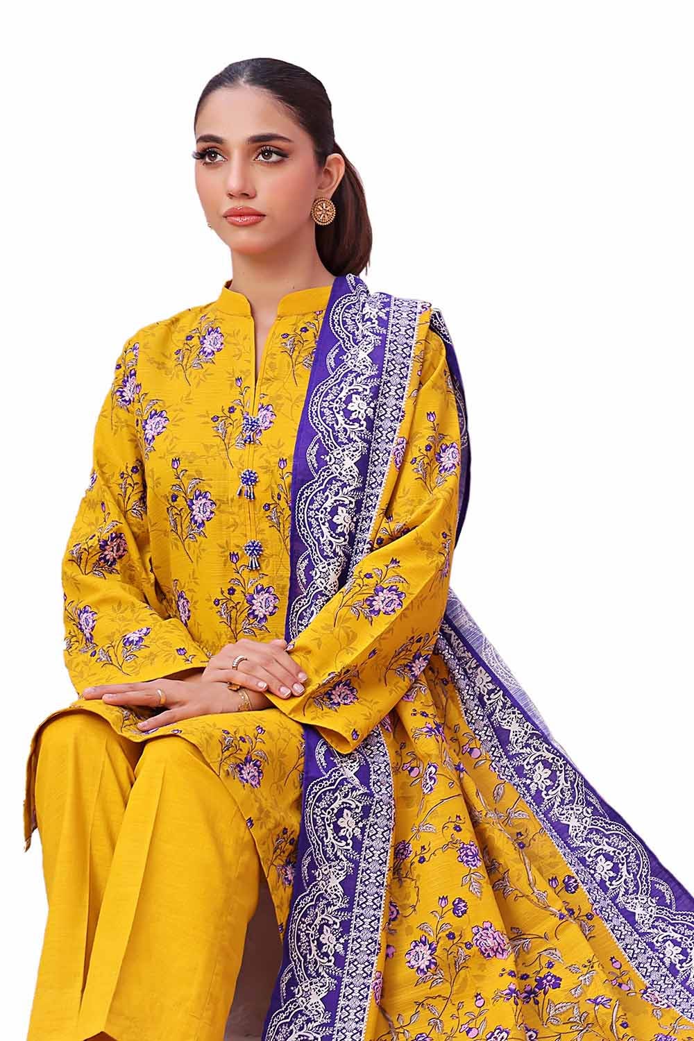 Gul Ahmed | Winter Collection 24 | Khaddar Suit SD-42136 by Gul Ahmed - Designer Dress - Type: Ladies Clothes - Available at Libayah - 100% Original