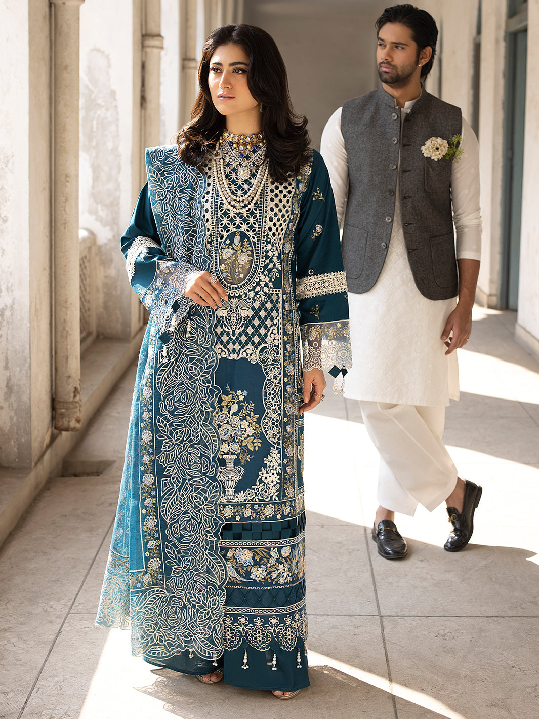 Mahnur | Mahrukh Luxury Lawn 24 | SERENE by Mahnur - Designer Dress - Type: Ladies Clothes - Available at Libayah - 100% Original