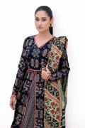 Gul Ahmed | Winter Collection 24 | Gold Printed Polyestor Suit with Printed Sequins Stripe Dupatta SP-42045 by Gul Ahmed - Designer Dress - Type: Ladies Clothes - Available at Libayah - 100% Original