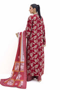 Gul Ahmed | Winter Collection 24 | Gold Printed Polyestor Suit with Printed Sequins Stripe Dupatta SP-42046 by Gul Ahmed - Designer Dress - Type: Ladies Clothes - Available at Libayah - 100% Original