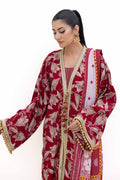 Gul Ahmed | Winter Collection 24 | Gold Printed Polyestor Suit with Printed Sequins Stripe Dupatta SP-42046 by Gul Ahmed - Designer Dress - Type: Ladies Clothes - Available at Libayah - 100% Original