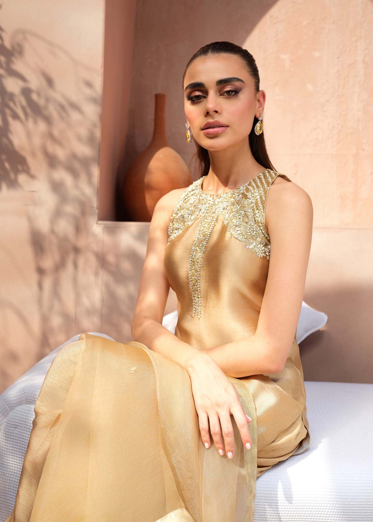 Mahum Asad | The Ultimate Edit 24 | Golden Honey by Mahum Asad - Designer Dress - Type: Ladies Clothes - Available at Libayah - 100% Original