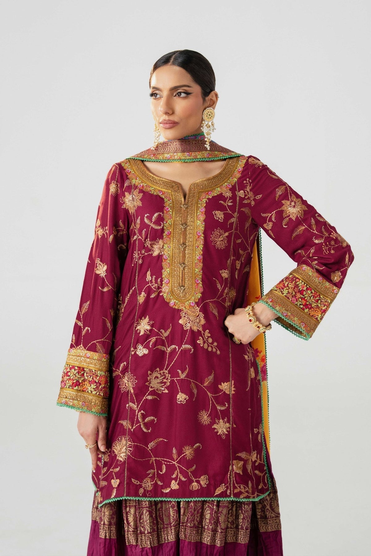 Fahad Hussayn | Jalsa Ghar | Tojis by Fahad Hussayn - Designer Dress - Type: Ladies Clothes - Available at Libayah - 100% Original