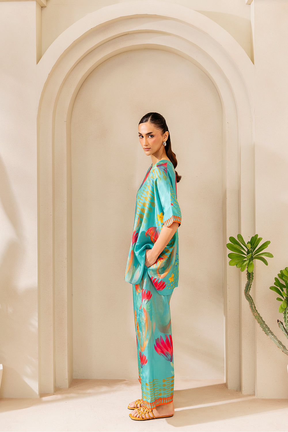 SUNSET SAMBA - SRSP-25-03 – authentic Pakistani dress from the Saira Rizwan Silk Coords 25 collection for women in the UK.