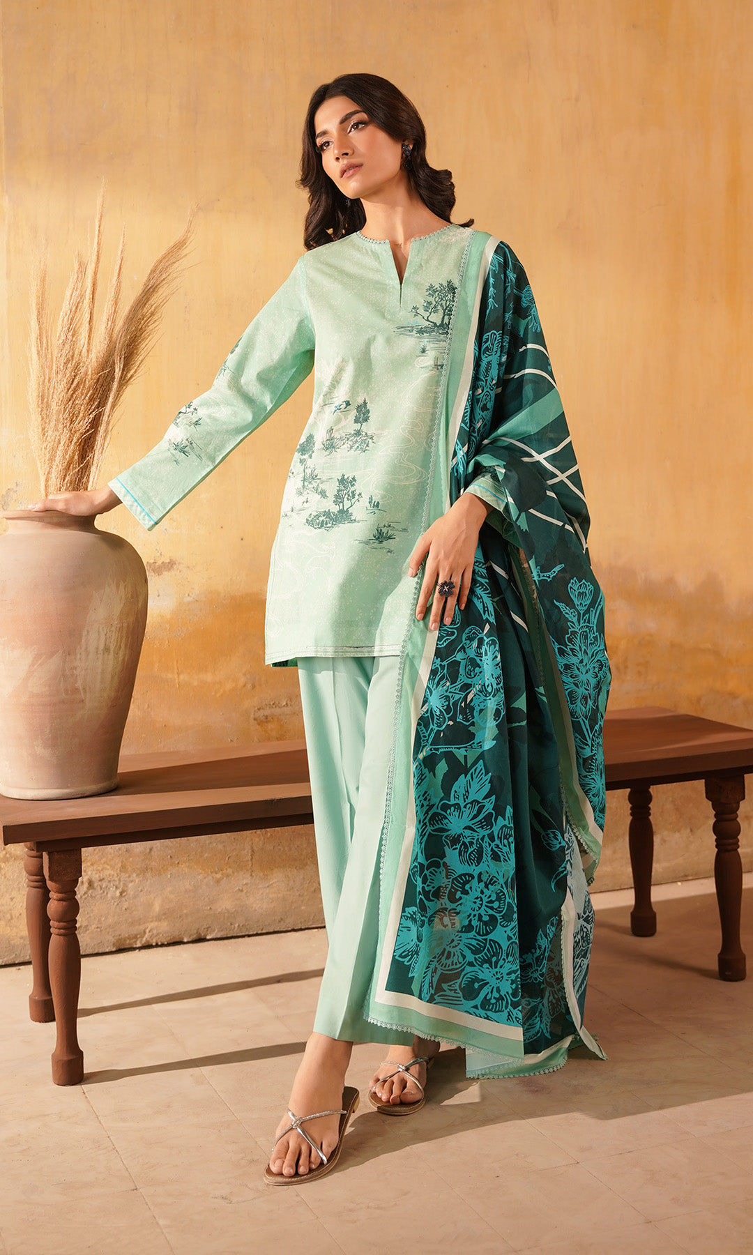 Sahar | Selene Vol 2 | Celadon Bloom by Sahar - Designer Dress - Type: Ladies Clothes - Available at Libayah - 100% Original