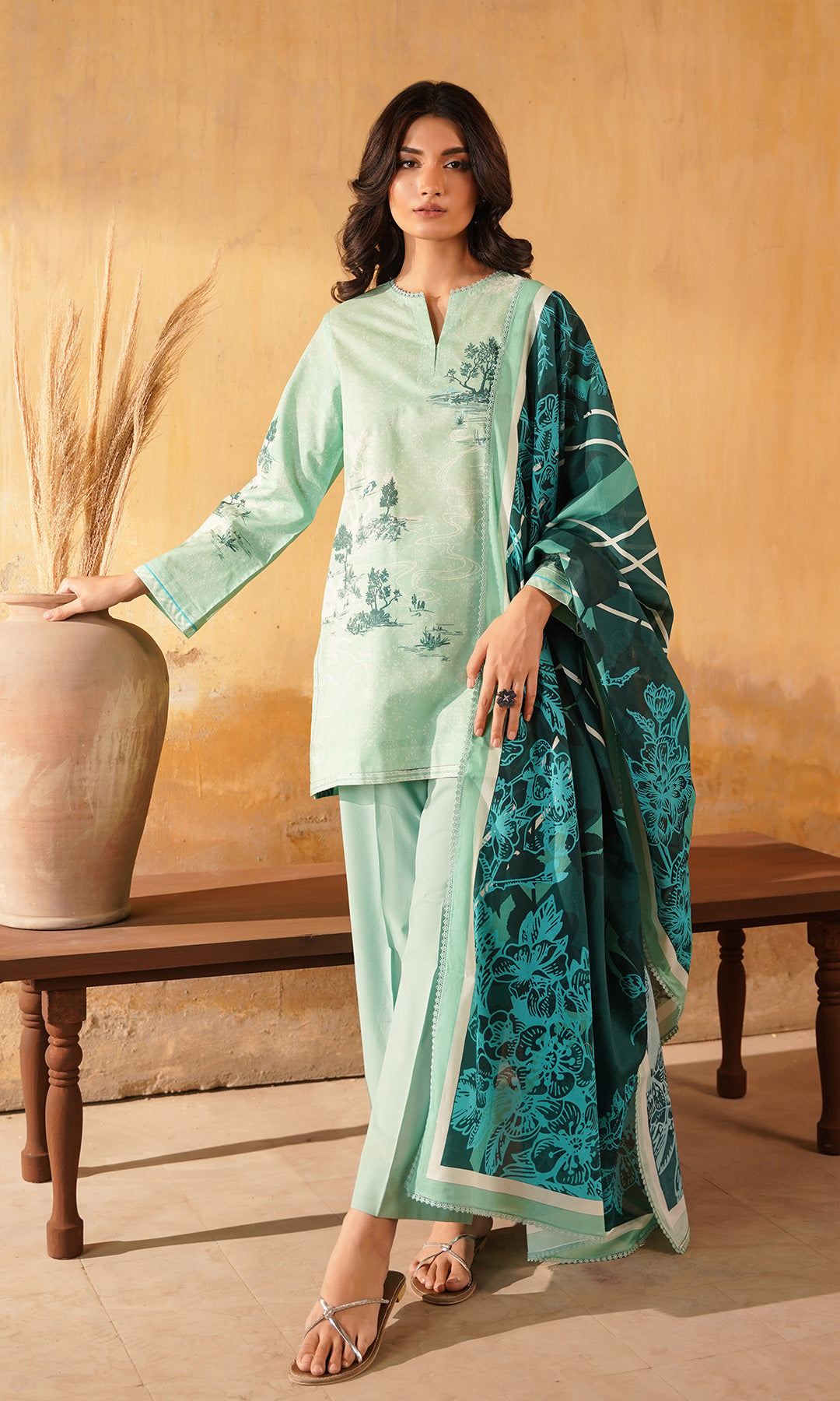 Sahar | Selene Vol 2 | Celadon Bloom by Sahar - Designer Dress - Type: Ladies Clothes - Available at Libayah - 100% Original