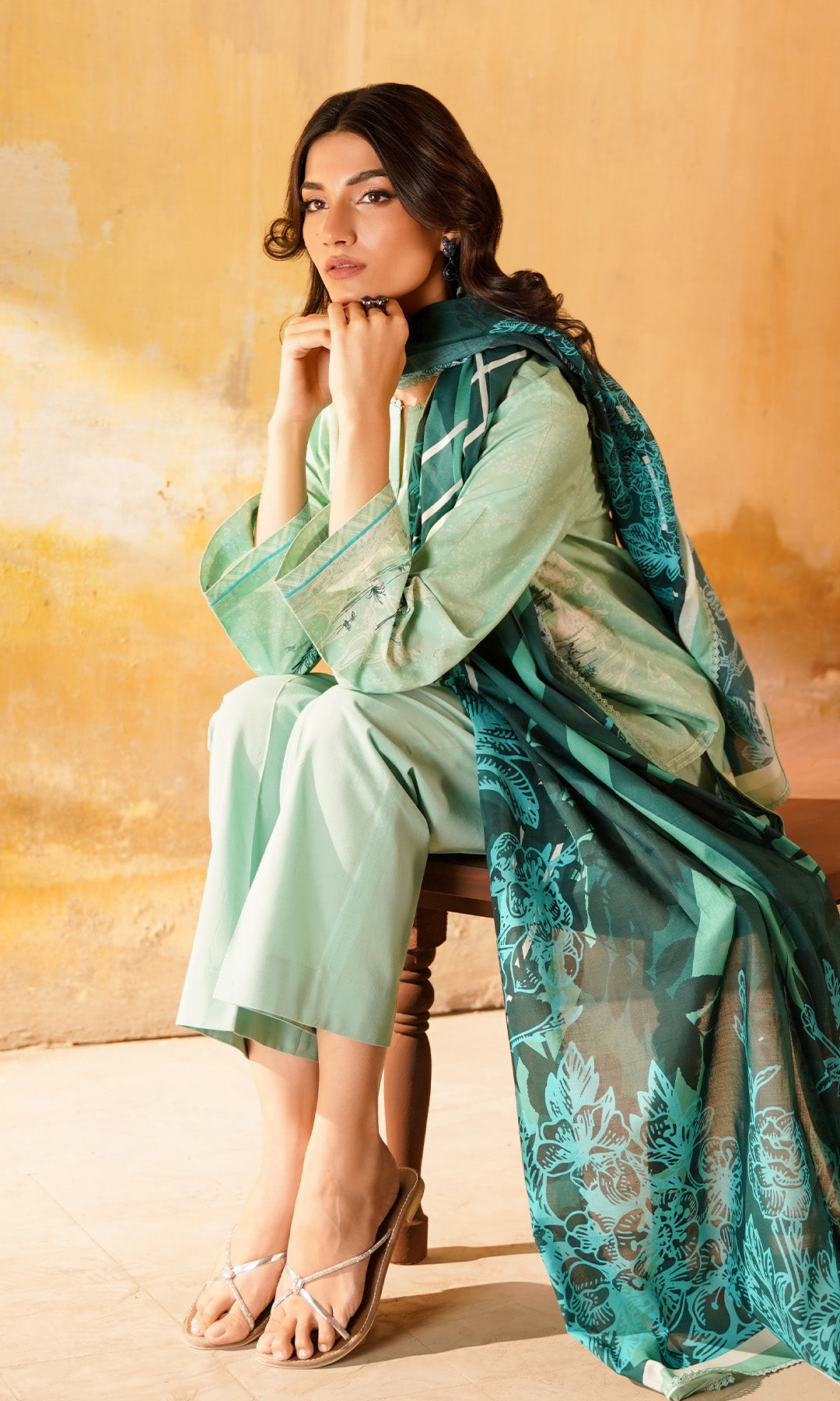 Sahar | Selene Vol 2 | Celadon Bloom by Sahar - Designer Dress - Type: Ladies Clothes - Available at Libayah - 100% Original