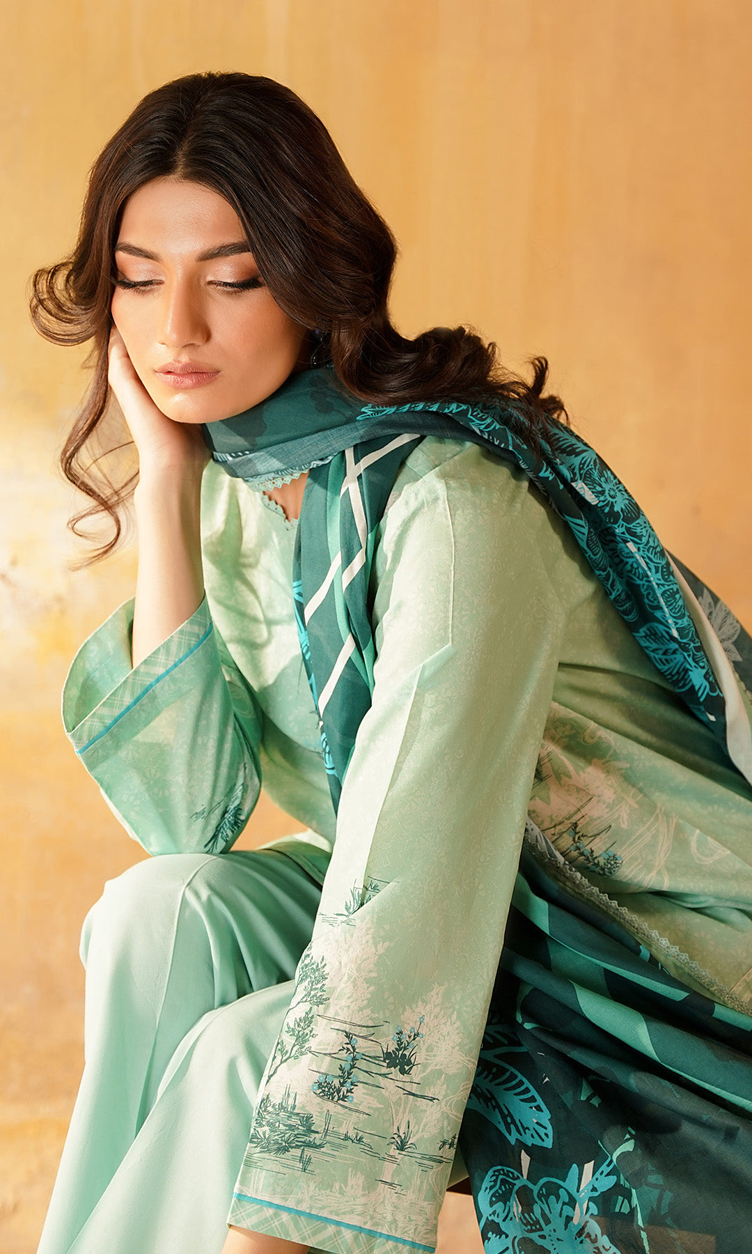 Sahar | Selene Vol 2 | Celadon Bloom by Sahar - Designer Dress - Type: Ladies Clothes - Available at Libayah - 100% Original