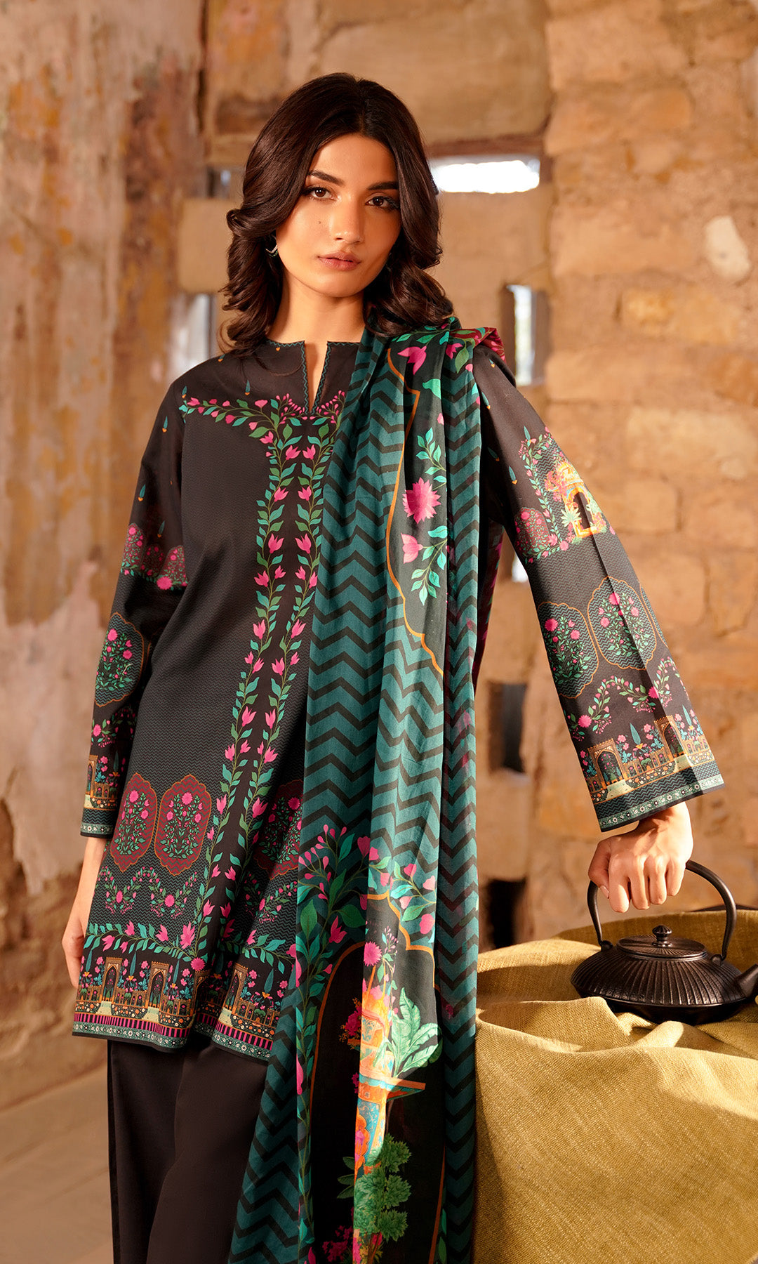 Sahar | Selene Vol 2 | Monochrome Bloom by Sahar - Designer Dress - Type: Ladies Clothes - Available at Libayah - 100% Original