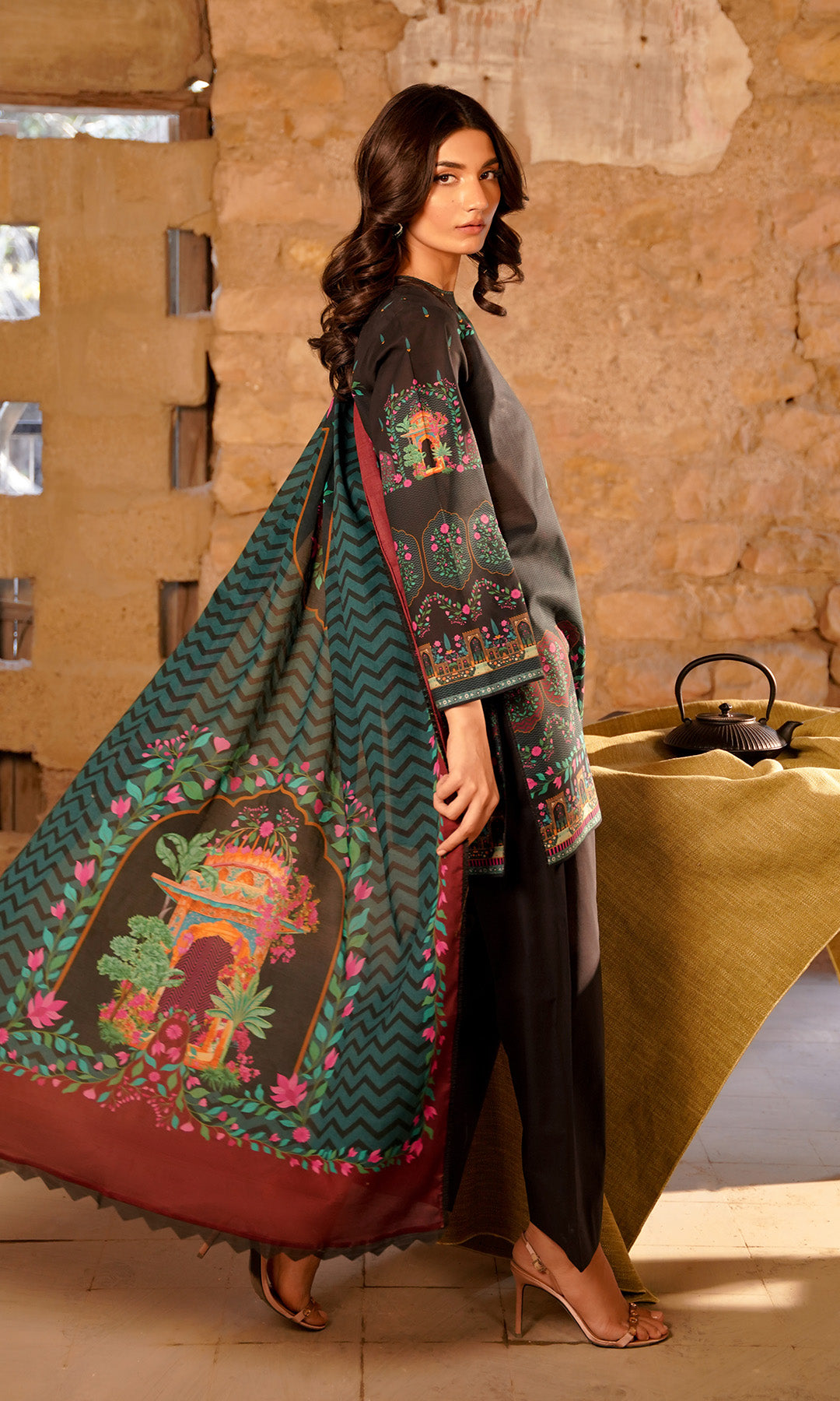 Sahar | Selene Vol 2 | Monochrome Bloom by Sahar - Designer Dress - Type: Ladies Clothes - Available at Libayah - 100% Original