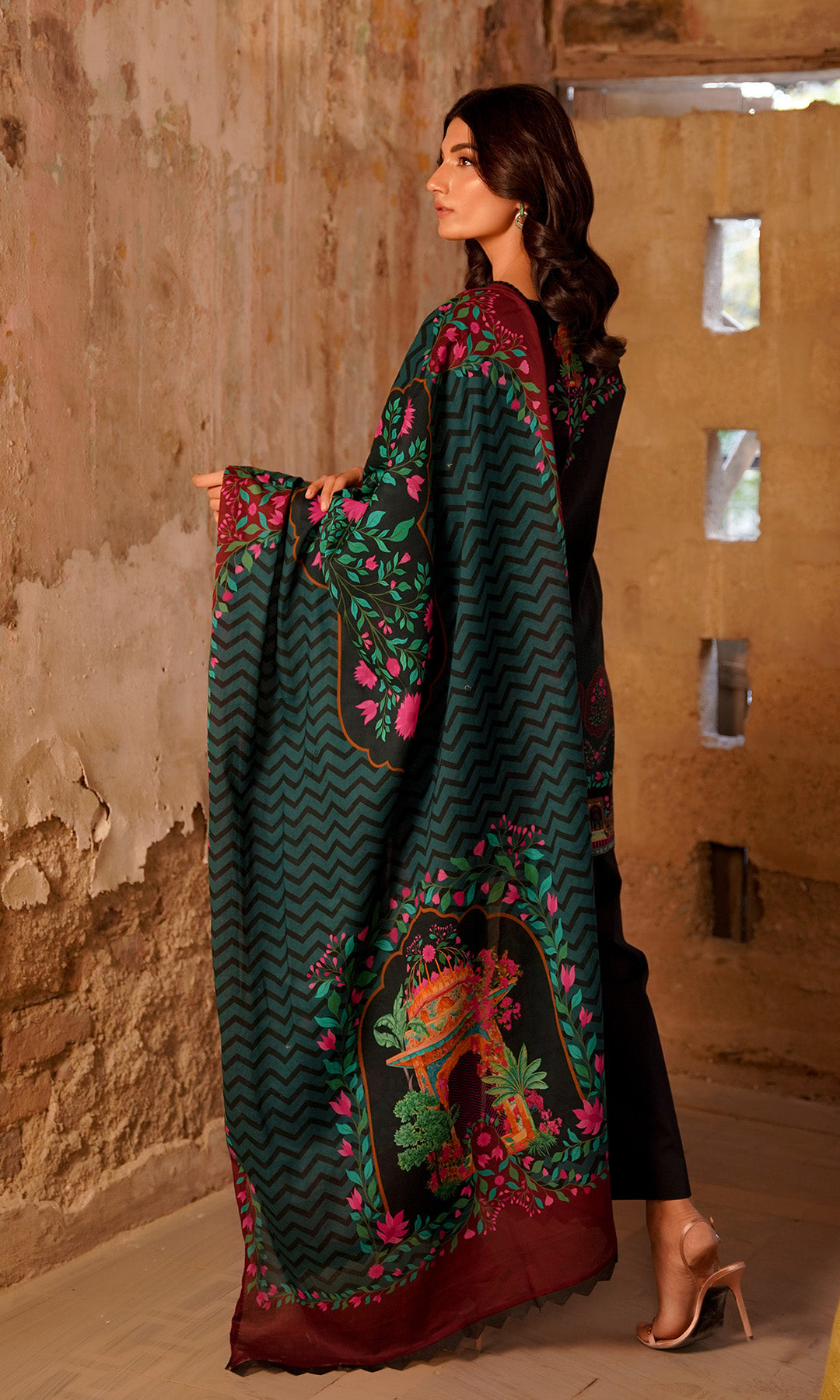 Sahar | Selene Vol 2 | Monochrome Bloom by Sahar - Designer Dress - Type: Ladies Clothes - Available at Libayah - 100% Original