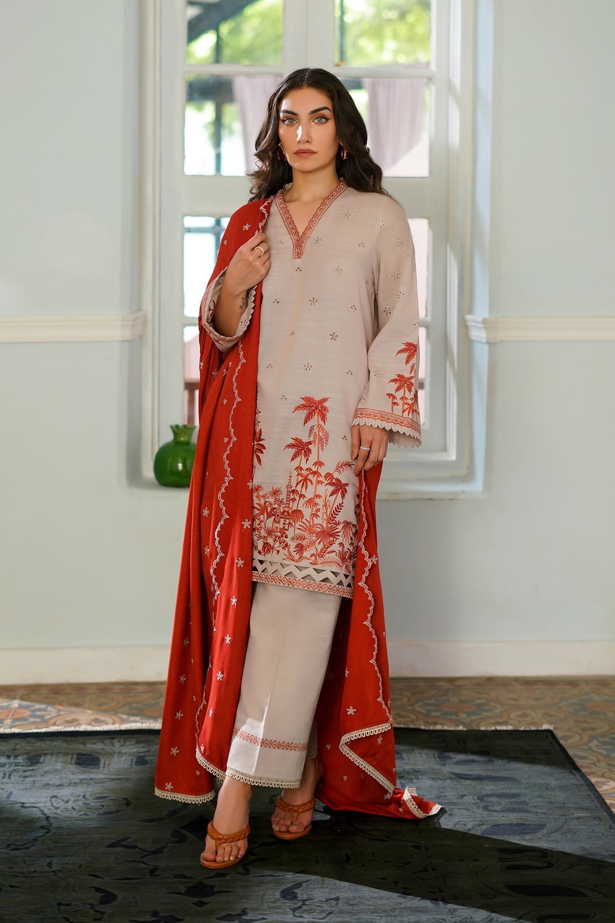 Sahar | Autumn Winter 2024 | Copper Cascade by Sahar - Designer Dress - Type: Ladies Clothes - Available at Libayah - 100% Original