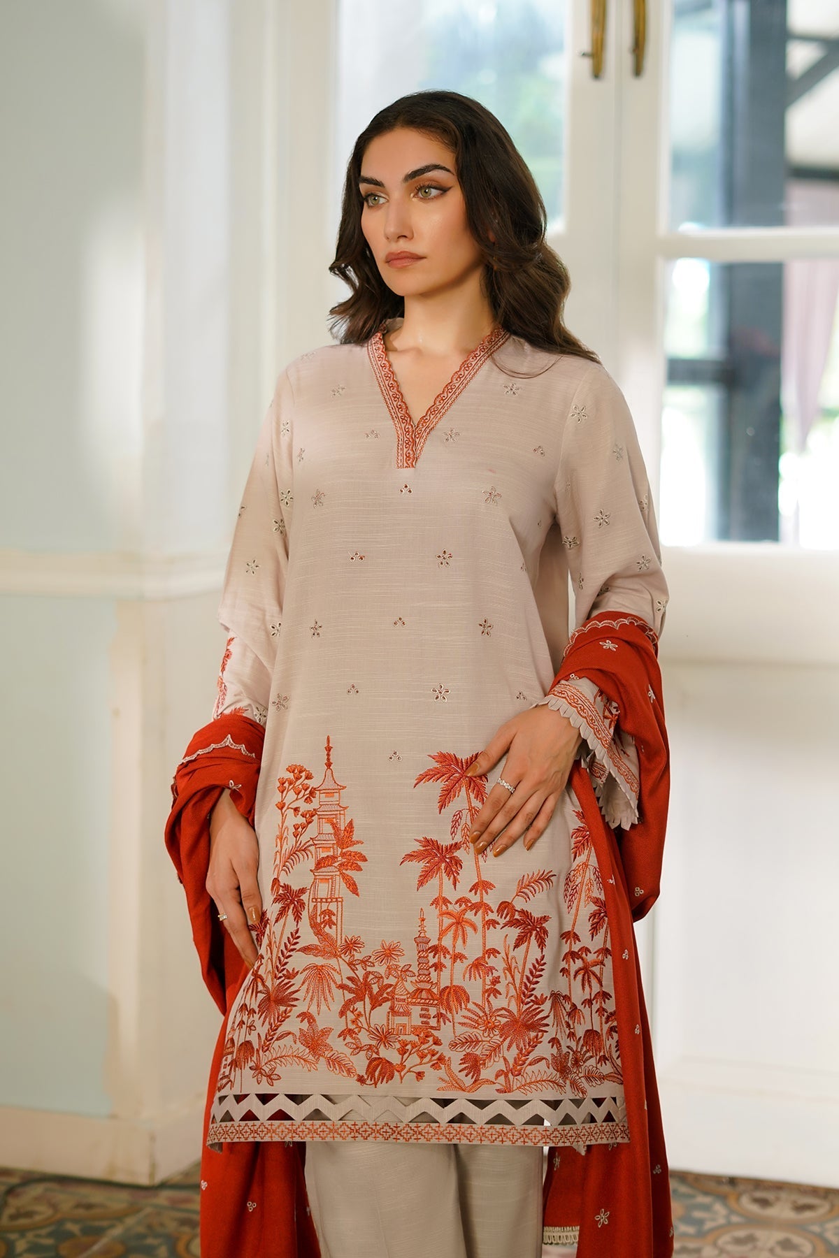 Sahar | Autumn Winter 2024 | Copper Cascade by Sahar - Designer Dress - Type: Ladies Clothes - Available at Libayah - 100% Original