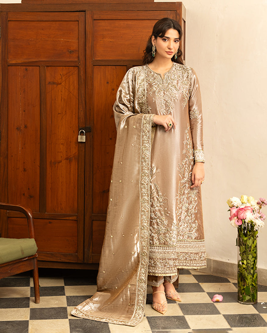 Mushq | Sunehri Lama Silk | Uswah by Mushq - Designer Dress  - Type : Ladies Clothes - Available at Libayah - 100% Original 