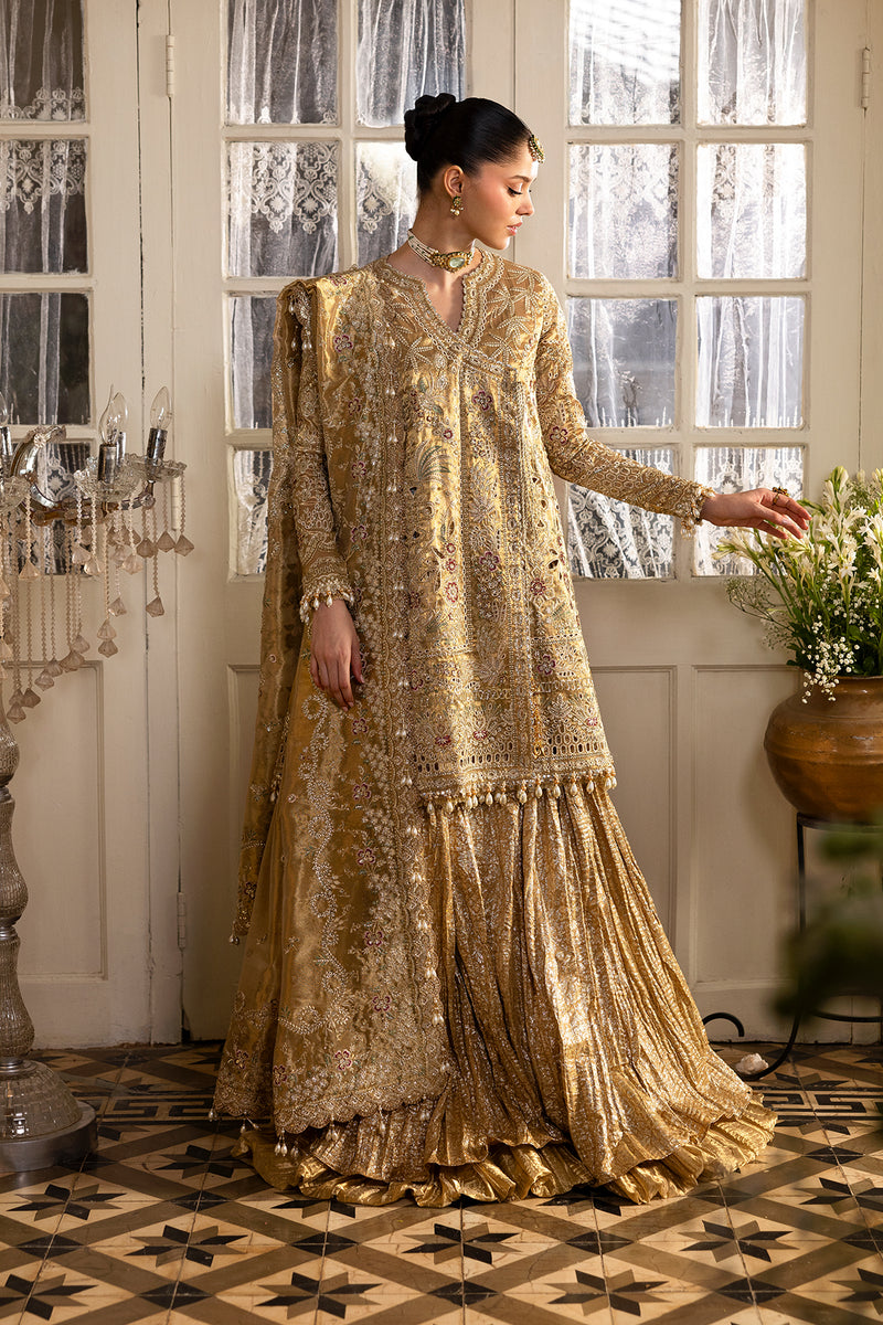 Goldveil – authentic Pakistani wedding dress from the Afrozeh Dastangoi 25 bridal collection for women in the UK