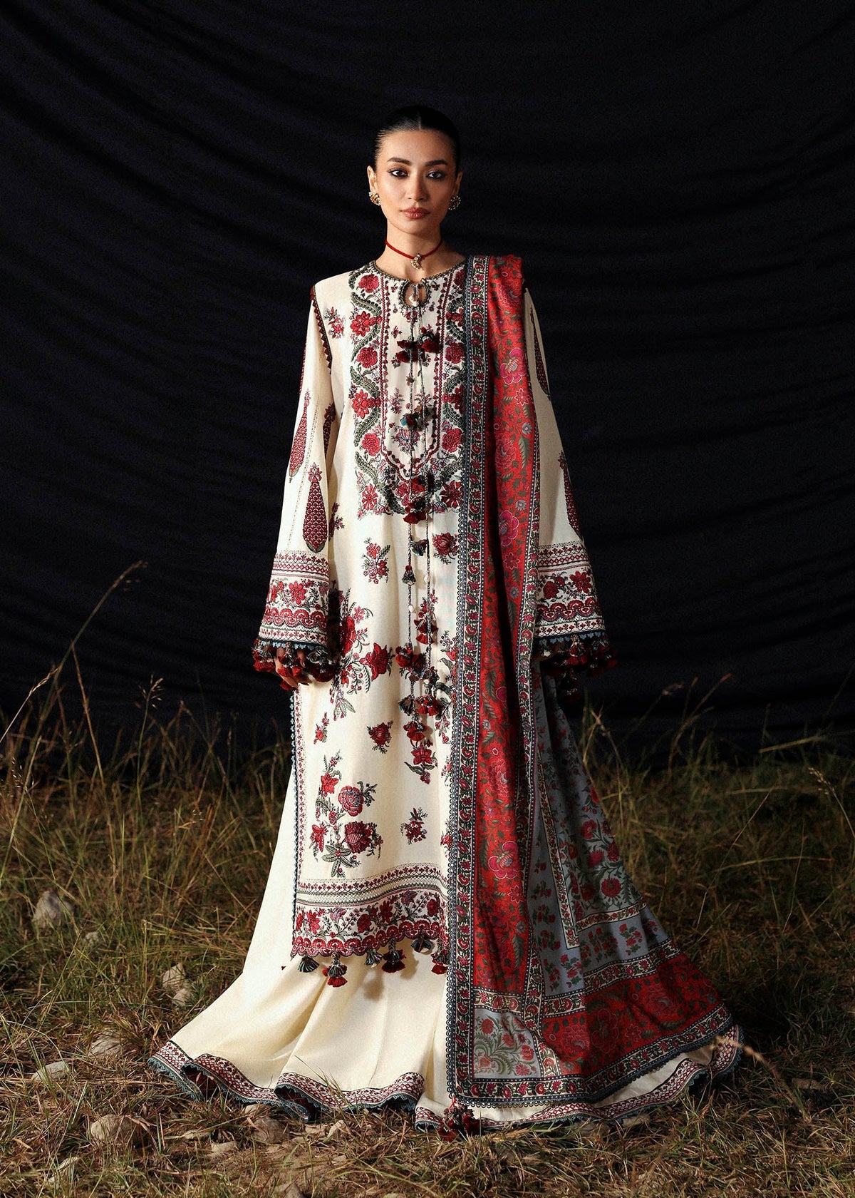 Hussain Rehar | Khaddar 25 | Gulban by Hussain Rehar - Designer Dress - Type : Ladies Clothes - Available at Libayah - 100% Original 