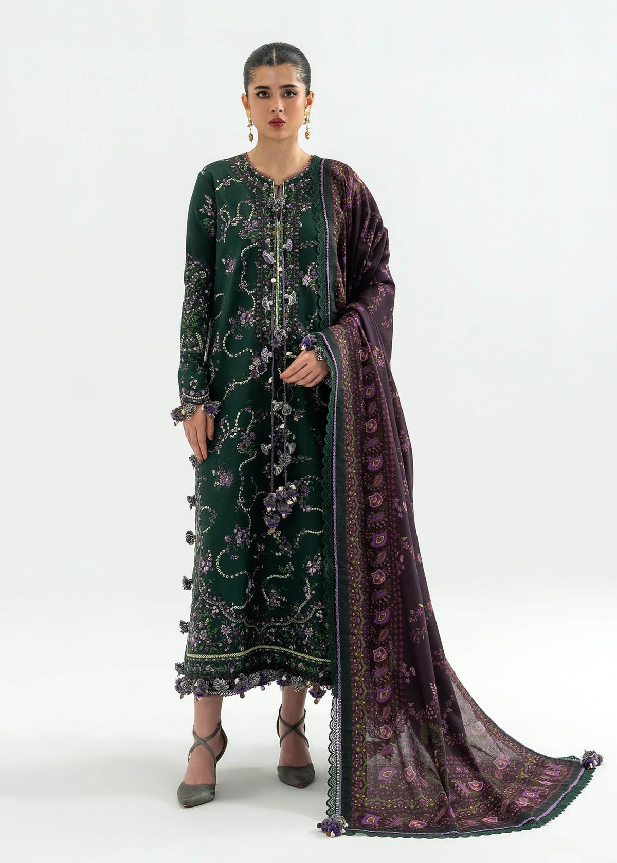 Hussain Rehar | Khaddar 25 | Gulbasi by Hussain Rehar - Designer Dress - Type : Ladies Clothes - Available at Libayah - 100% Original 