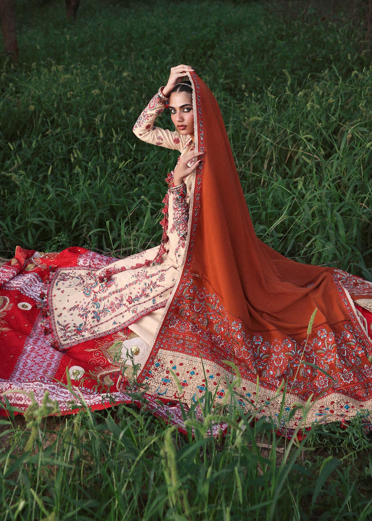 Riva – authentic Pakistani dress from the Hussain Rehar Karandi 25 collection for women in the UK.