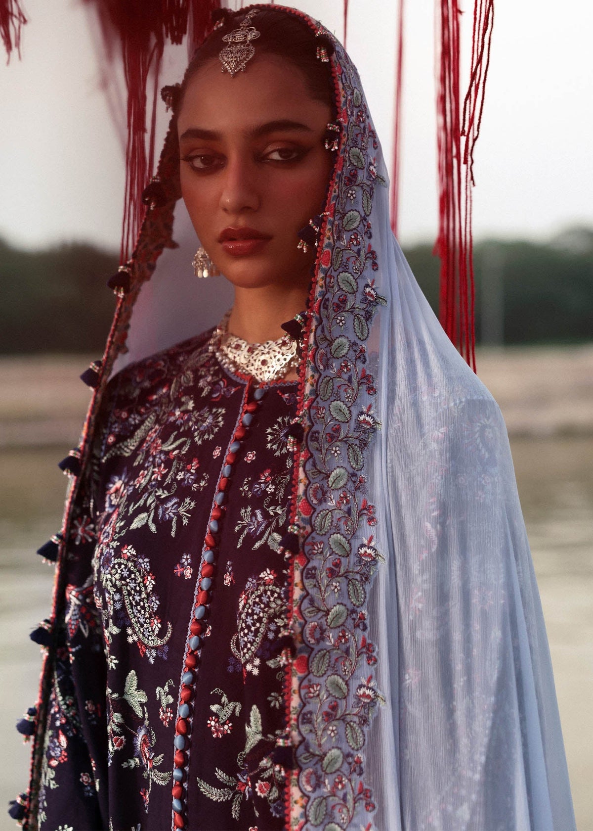 Rouge – authentic Pakistani dress from the Hussain Rehar Karandi 25 collection for women in the UK.