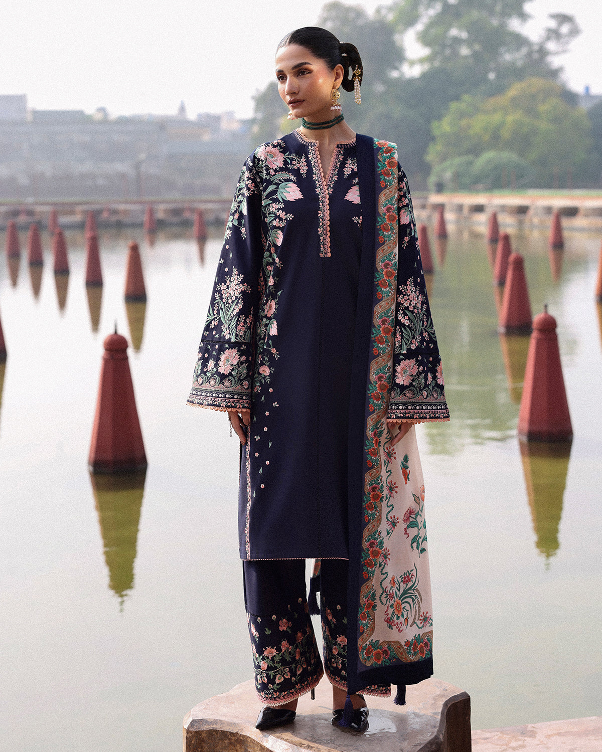 Jugnu | Khaddar 25 | Navi by Jugnu - Designer Dress - Type : Ladies Clothes - Available at Libayah - 100% Original 