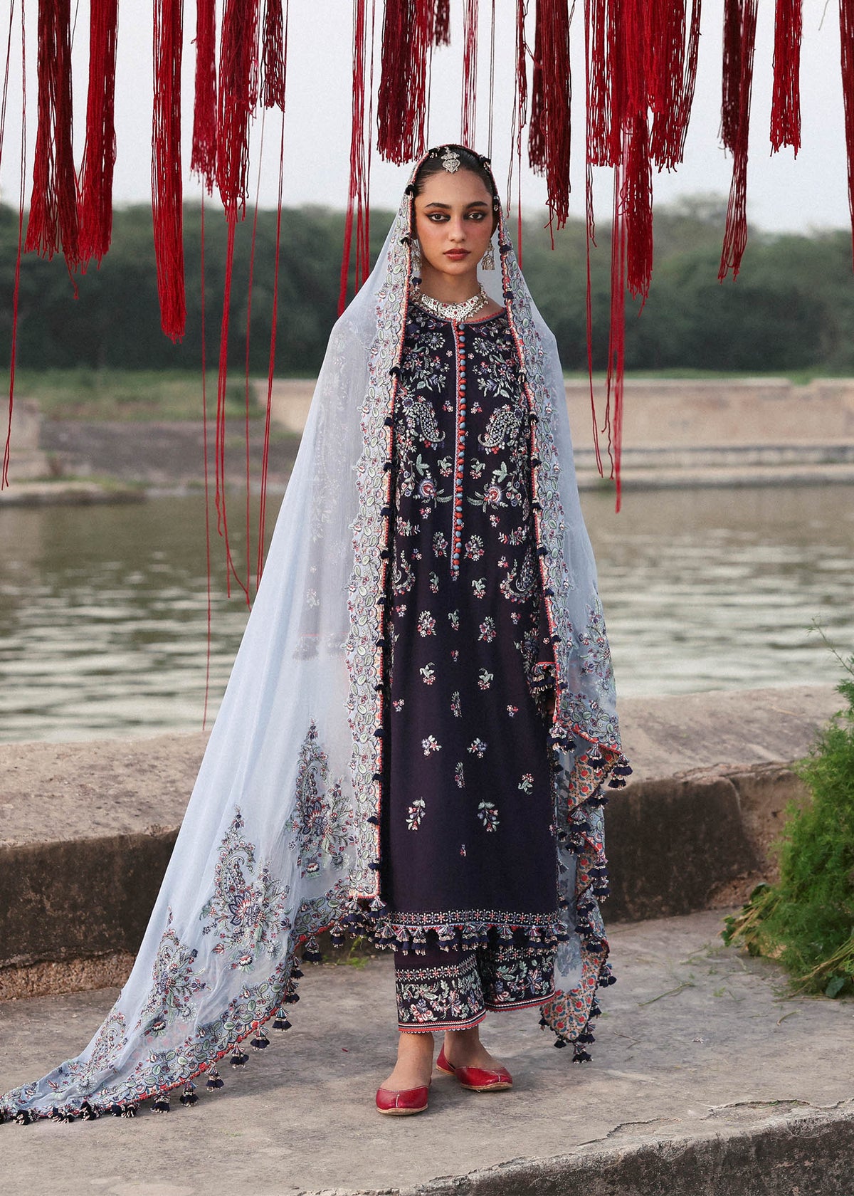 Rouge – authentic Pakistani dress from the Hussain Rehar Karandi 25 collection for women in the UK.