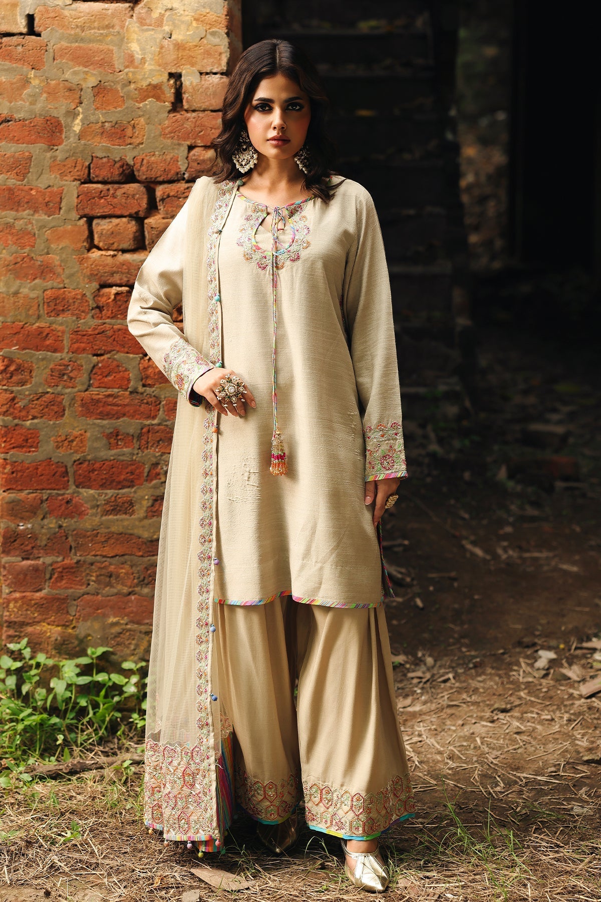 Suit CMA-5-091 – authentic Pakistani dress from the Charizma Festive Pret collection for women in the UK