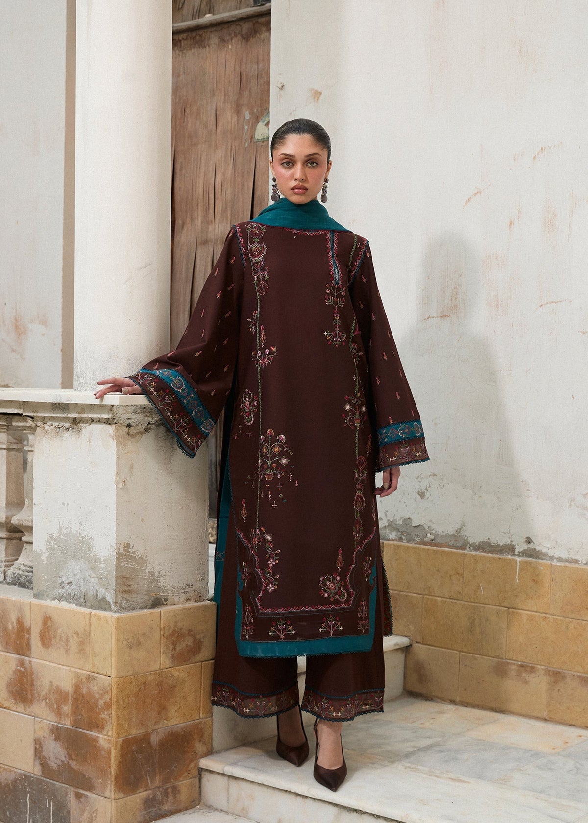 Hussain Rehar | Khaddar Pret 25 | MOCHA by Hussain Rehar - Designer Dress  - Type : Ladies Clothes - Available at Libayah - 100% Original 