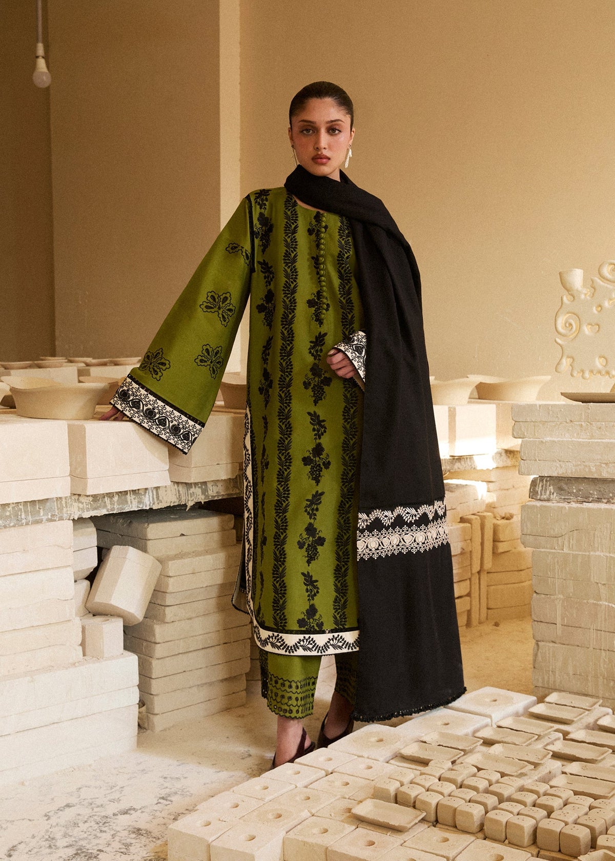 Hussain Rehar | Khaddar Pret 25 |GULMARG by Hussain Rehar - Designer Dress  - Type : Ladies Clothes - Available at Libayah - 100% Original 