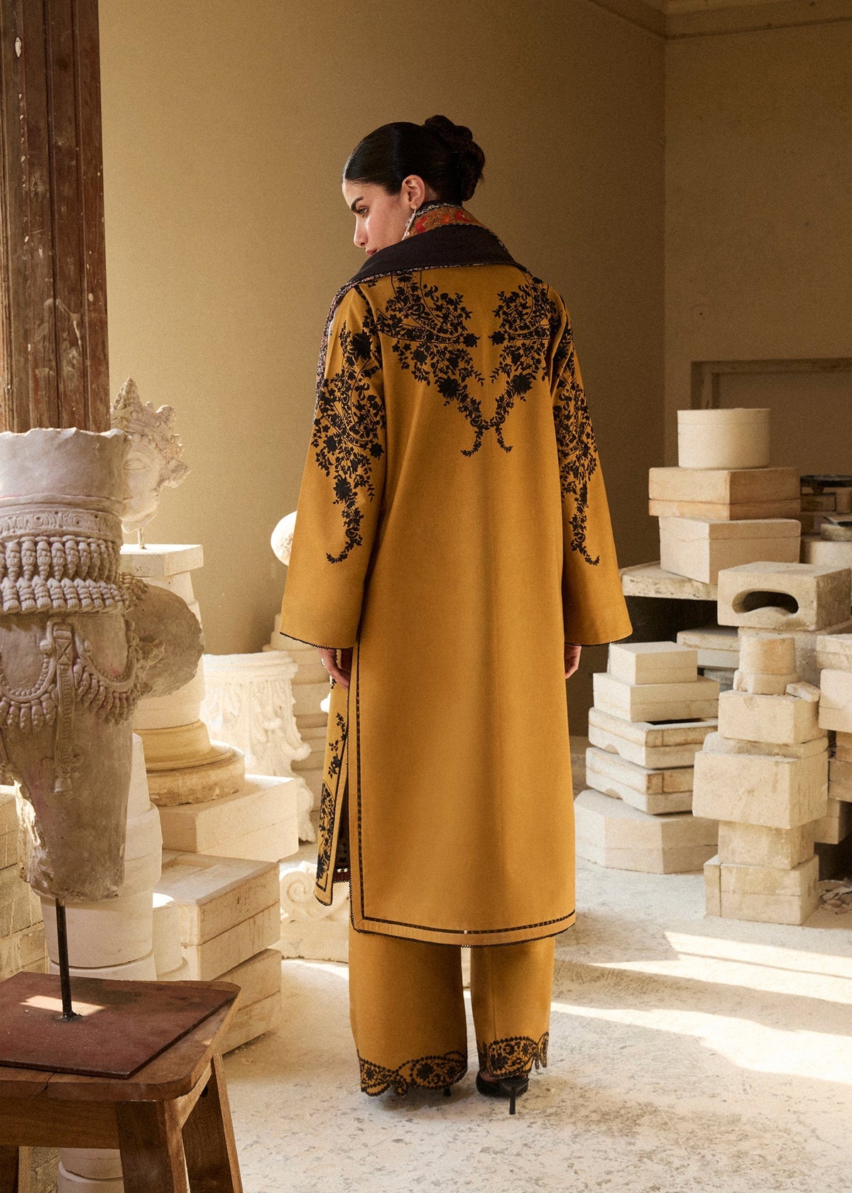 Hussain Rehar | Khaddar Pret 25 |MERI GOLD by Hussain Rehar - Designer Dress  - Type : Ladies Clothes - Available at Libayah - 100% Original 