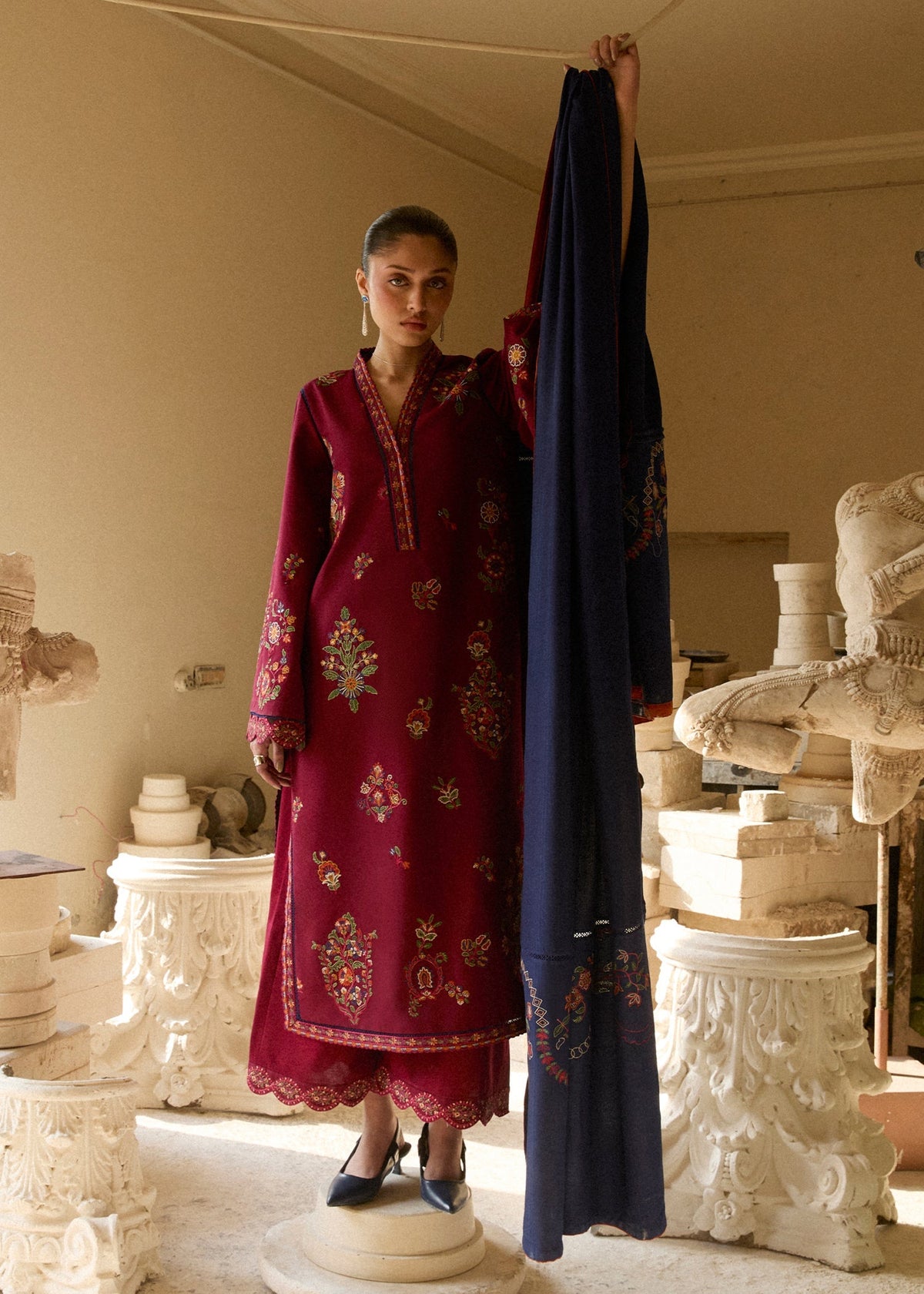 Hussain Rehar | Khaddar Pret 25 | GULNAR by Hussain Rehar - Designer Dress  - Type : Ladies Clothes - Available at Libayah - 100% Original 