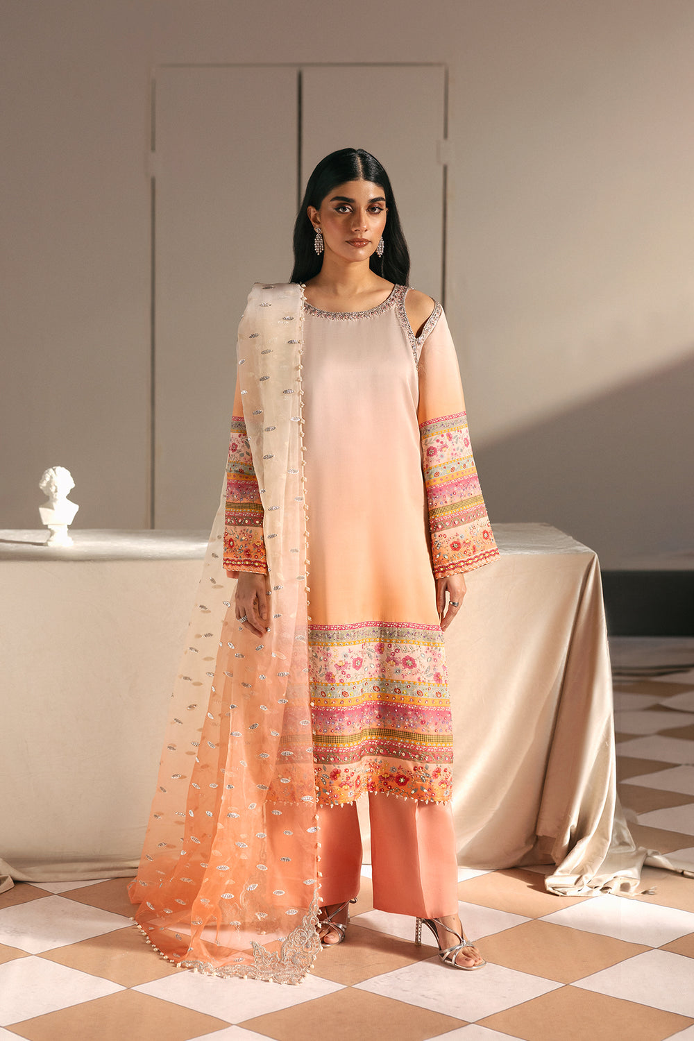Afrozeh | Silk Muse 26 | Pearl Draped by Afrozeh - Designer Dress  - Type : Ladies Clothes - Available at Libayah - 100% Original 