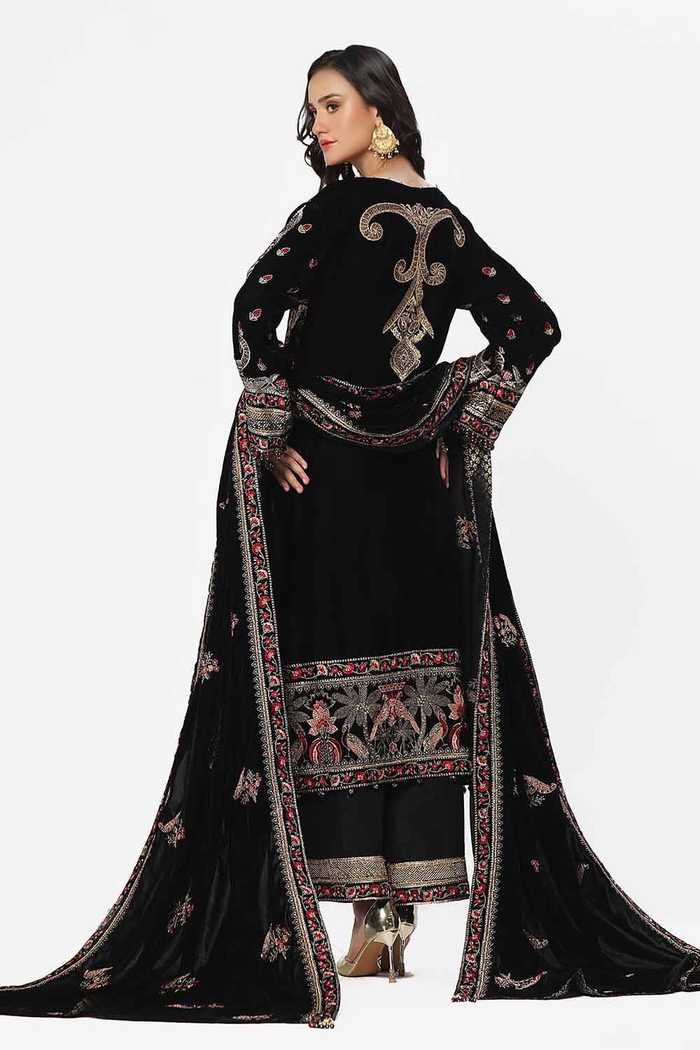 Gul Ahmed | Winter Collection 24 | Velvet Dupatta WV-42002 by Gul Ahmed - Designer Dress - Type: Ladies Clothes - Available at Libayah - 100% Original